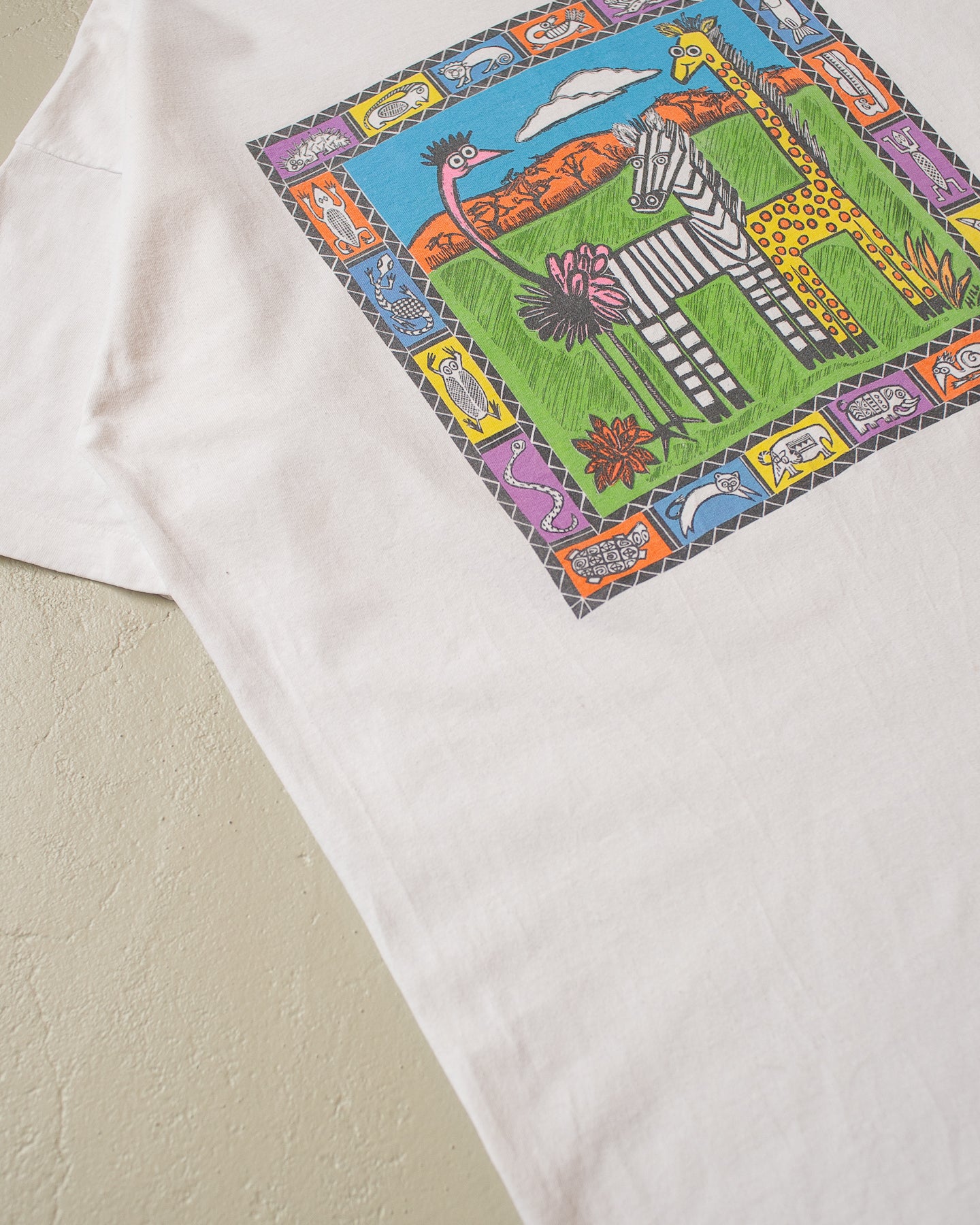1995 Human-i-Tees Animal Art T-shirt white - XXL
