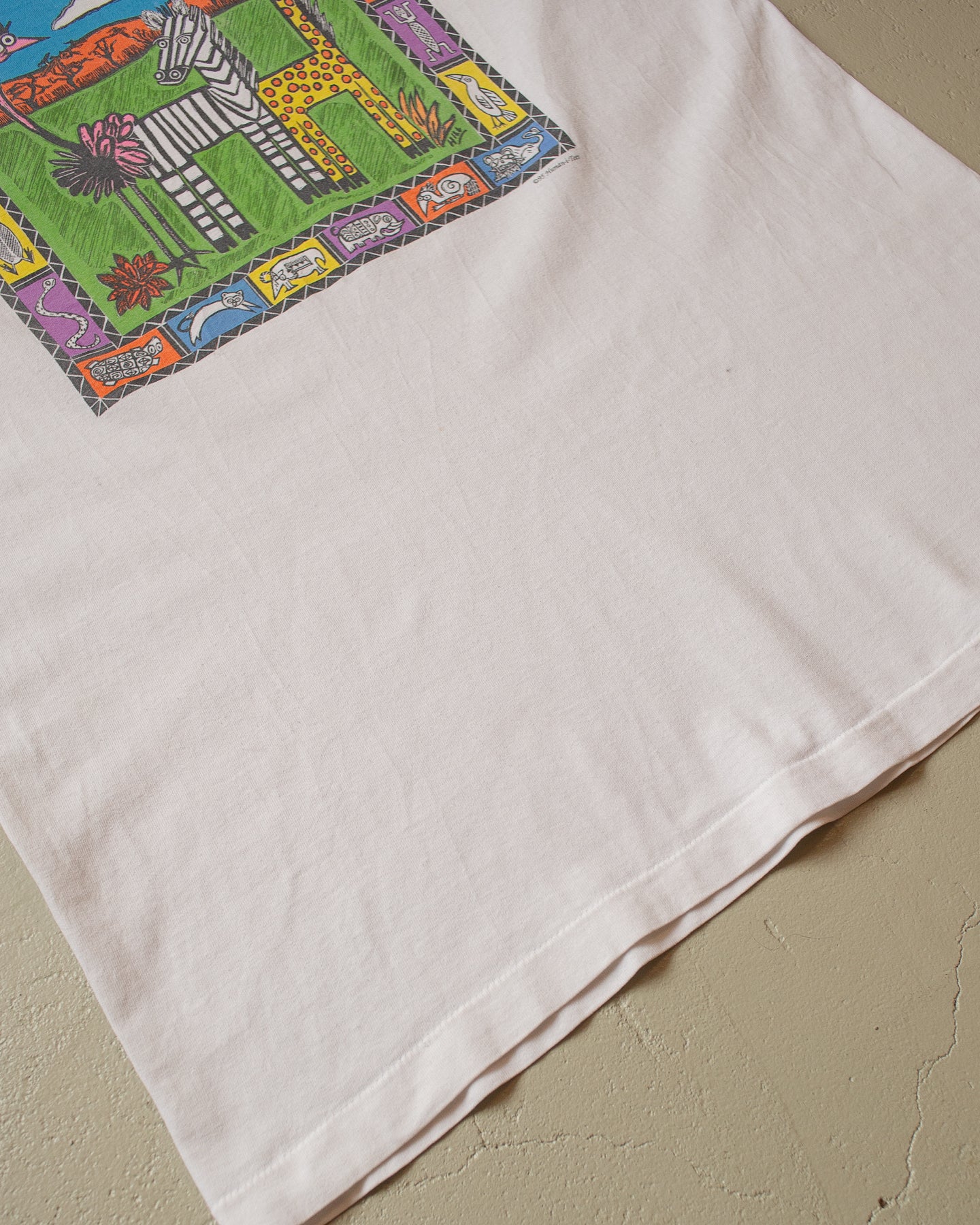 1995 Human-i-Tees Animal Art T-shirt white - XXL