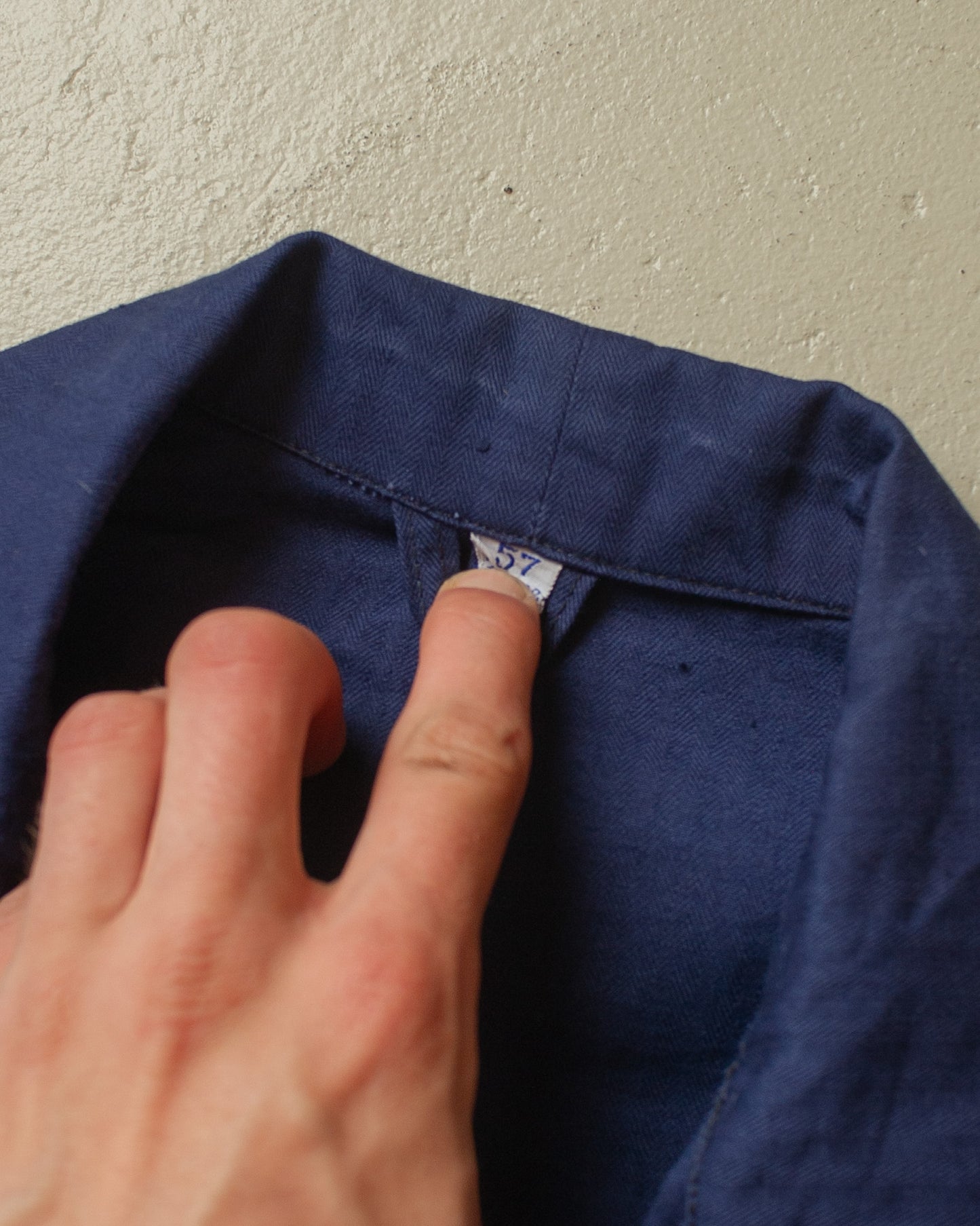 1960s/70s unworn 2 Pocket Work Shirt navyblue - XL/XXL