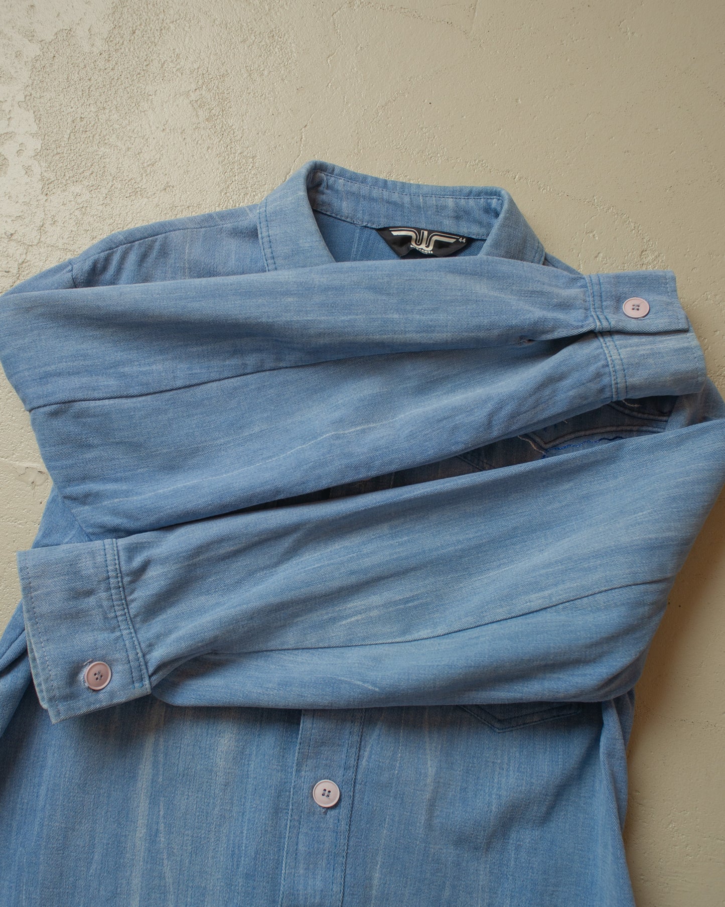 1970s Wescott Embroidered Denim Shirt Jacket blue - L