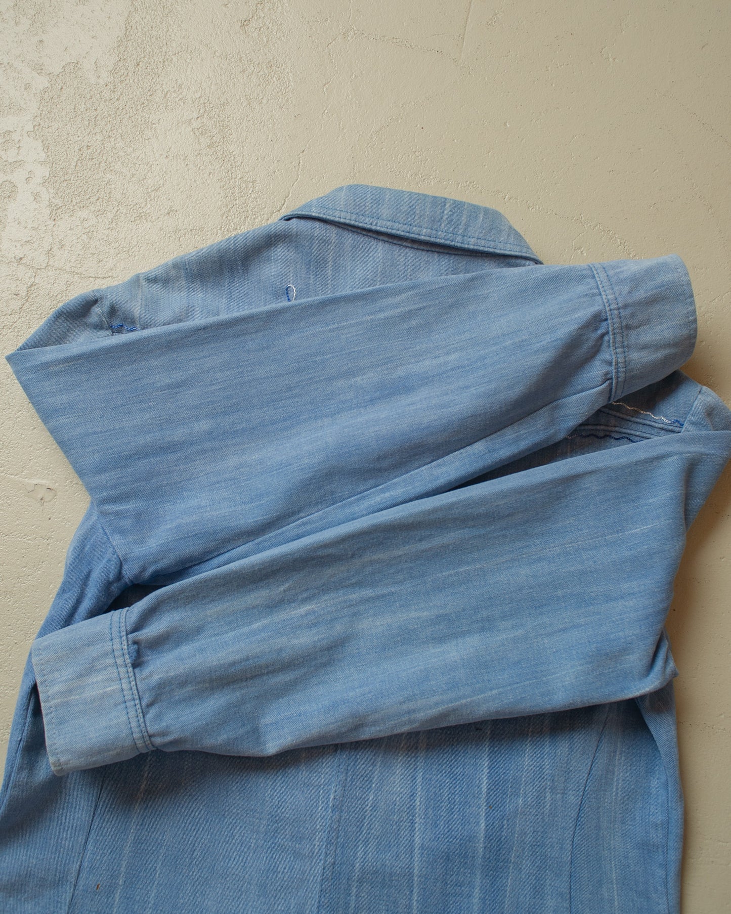 1970s Wescott Embroidered Denim Shirt Jacket blue - L