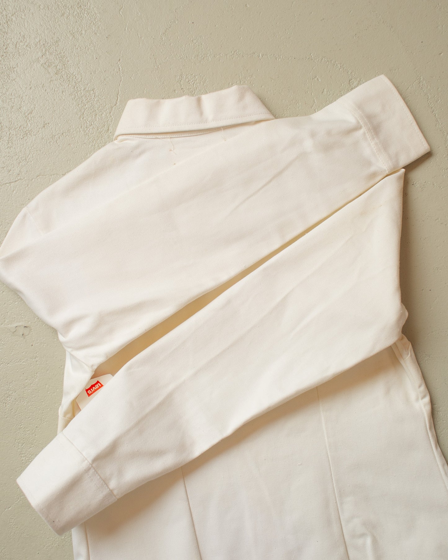 1960s/70s Deadstock Miss Levi´s Pearl Snap Denim shirt white - M/L