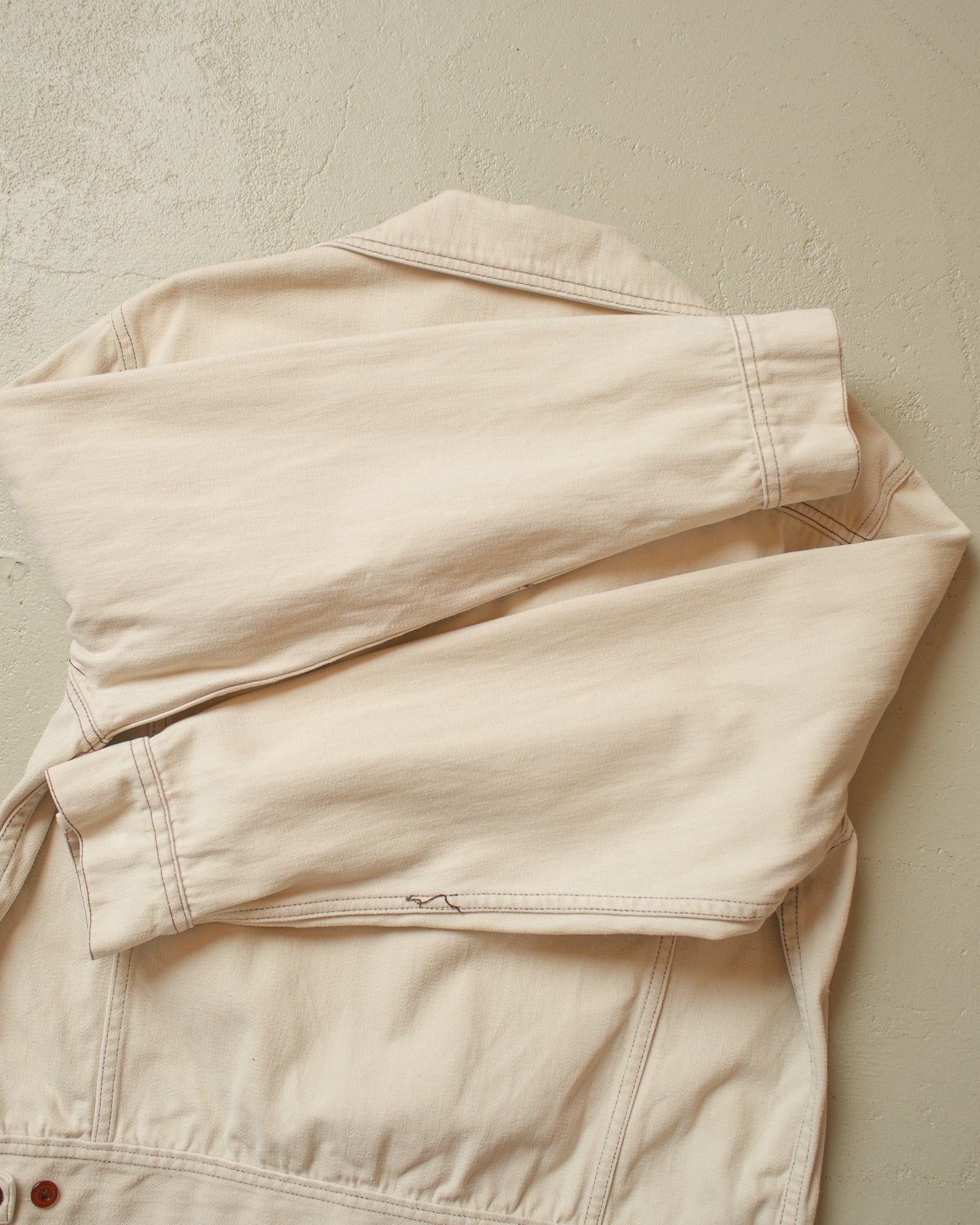 1970s Lee 2 Pocket Denim Jacket creme - L