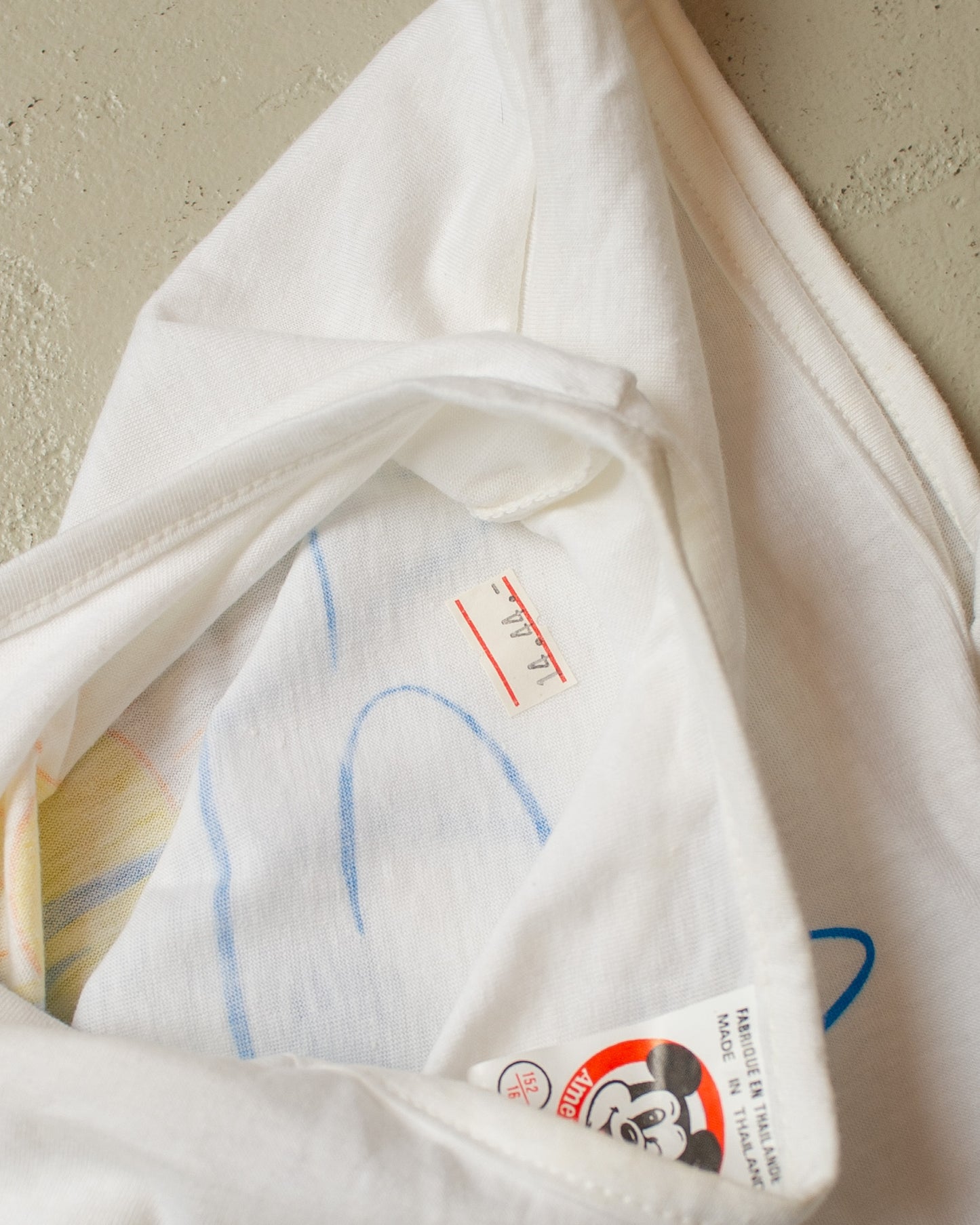 1980s Deadstock Cowboy Mickey Shirt white - M