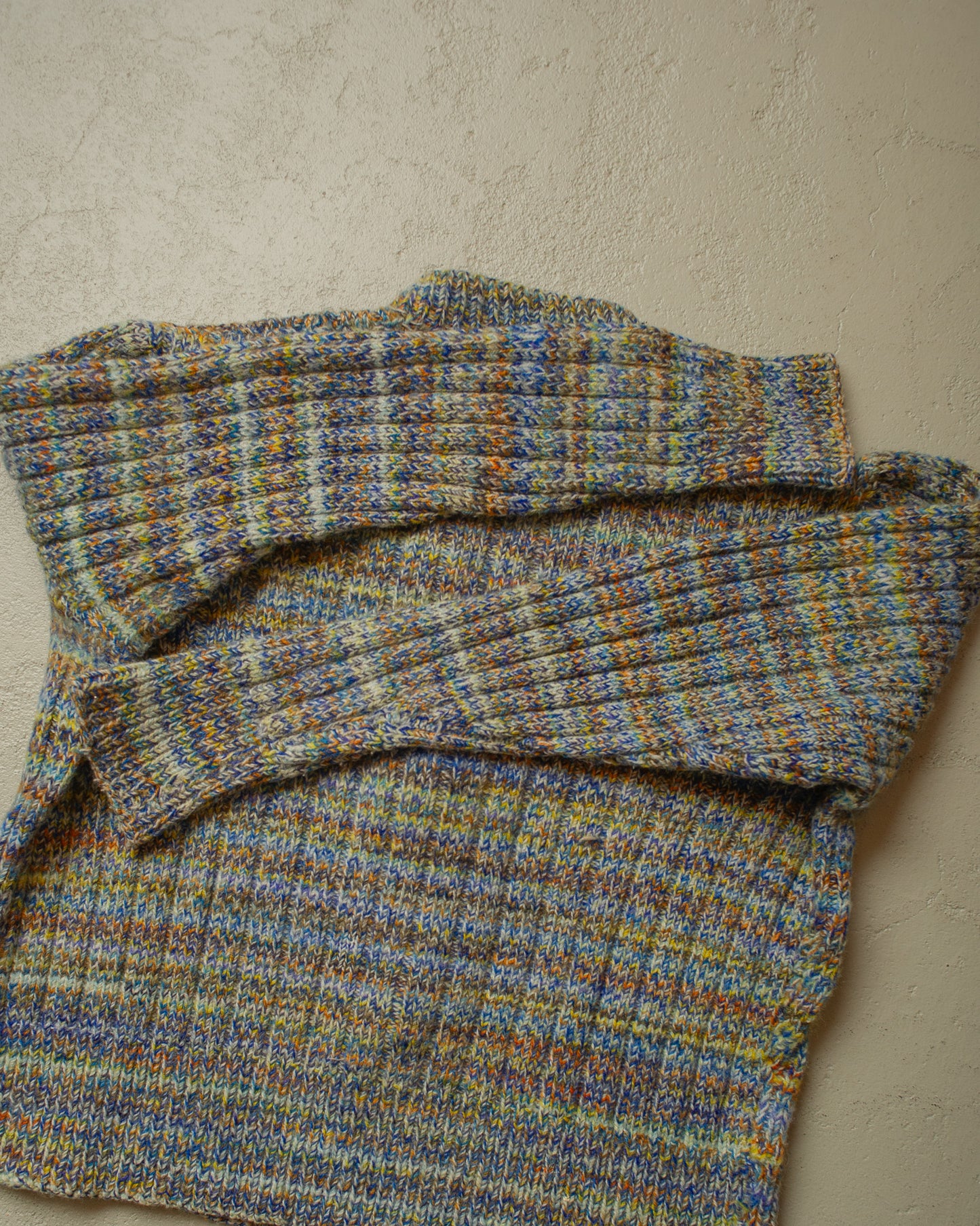 1970s/80s Womens Multi Color Homemade Knit Jacket - M/L