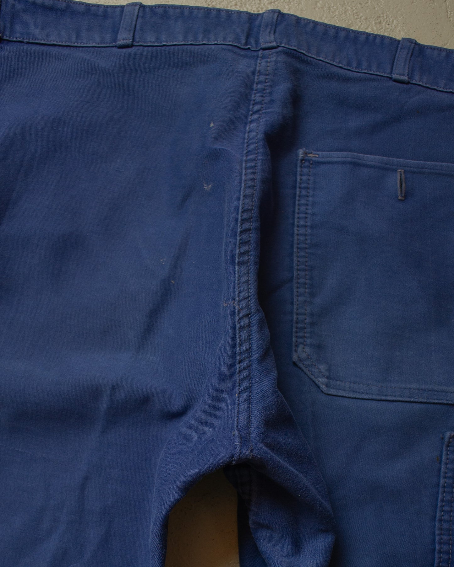 1950s/60s French Moleskin Workwear Pants navyblue - W35 L29