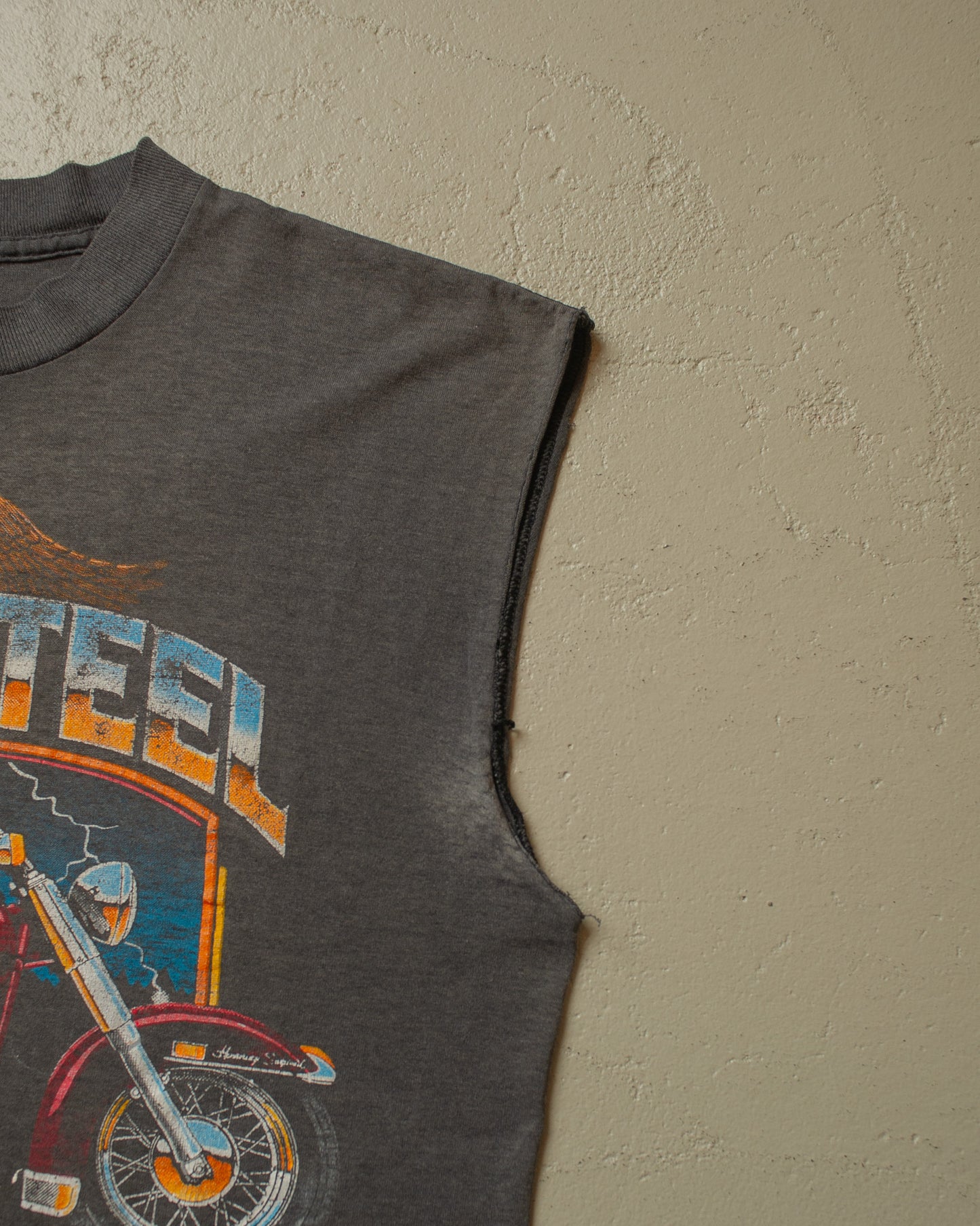 1988 Harley Davidson "Reel Steal" Cut-off Shirt Faded black - M