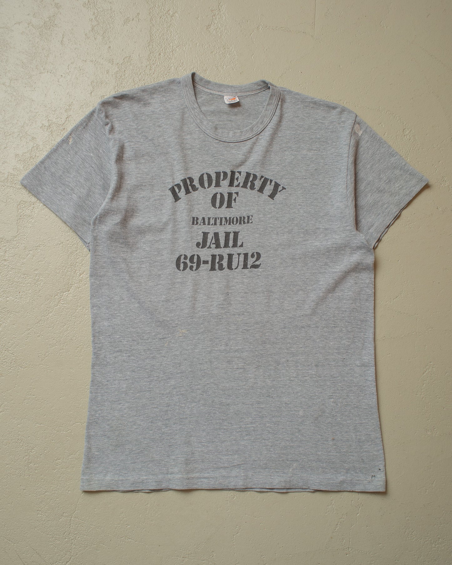 1970s Property of Baltimore Jail T-shirt grey - M