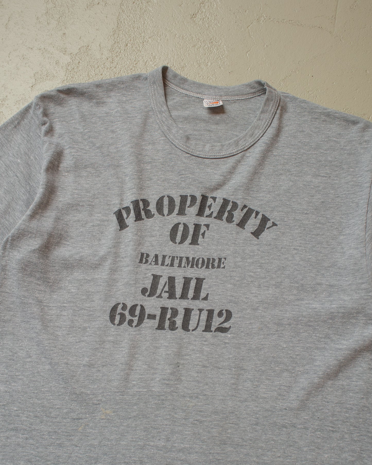1970s Property of Baltimore Jail T-shirt grey - M