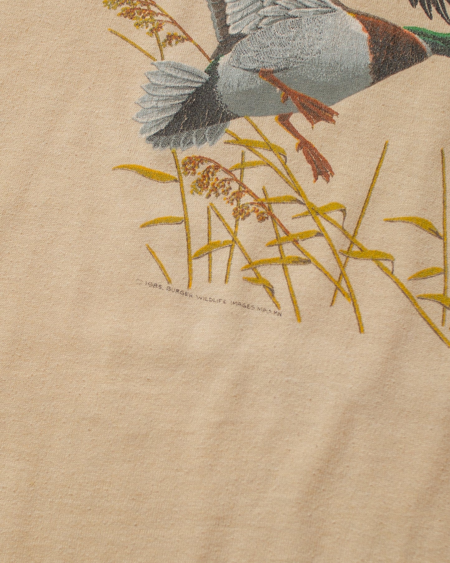 1980s Wildlife Duck T-shirt beige - L