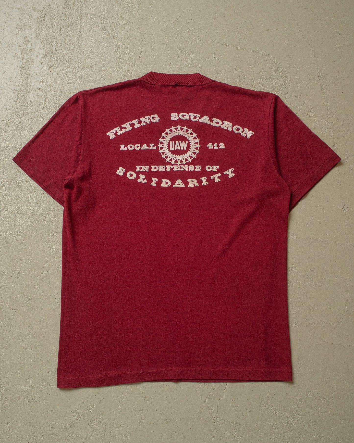 1980s Flying Squadron UAW T-shirt burgundy - S/M