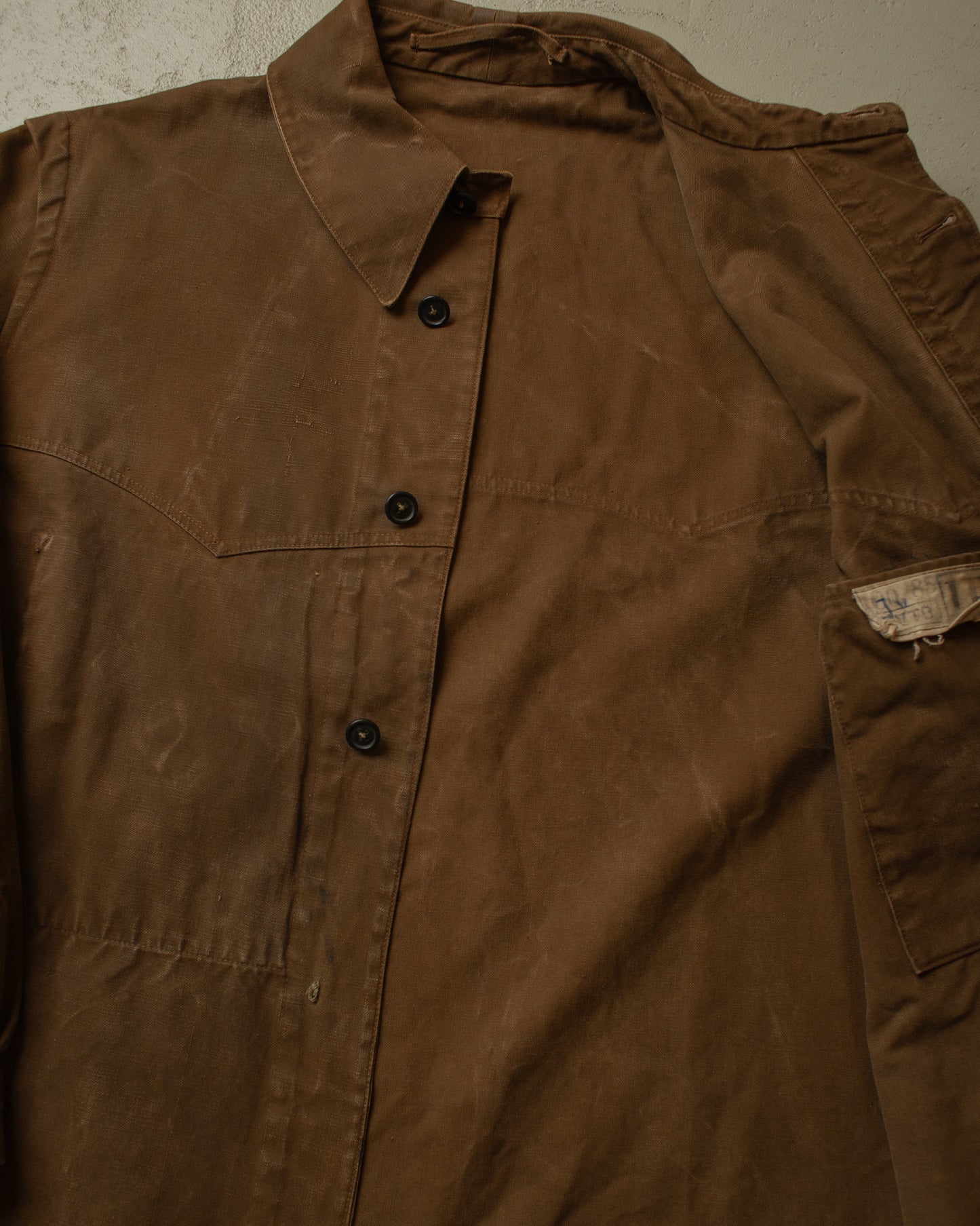 1940s French Railway Canvas Workwear Jacket brown - XXL
