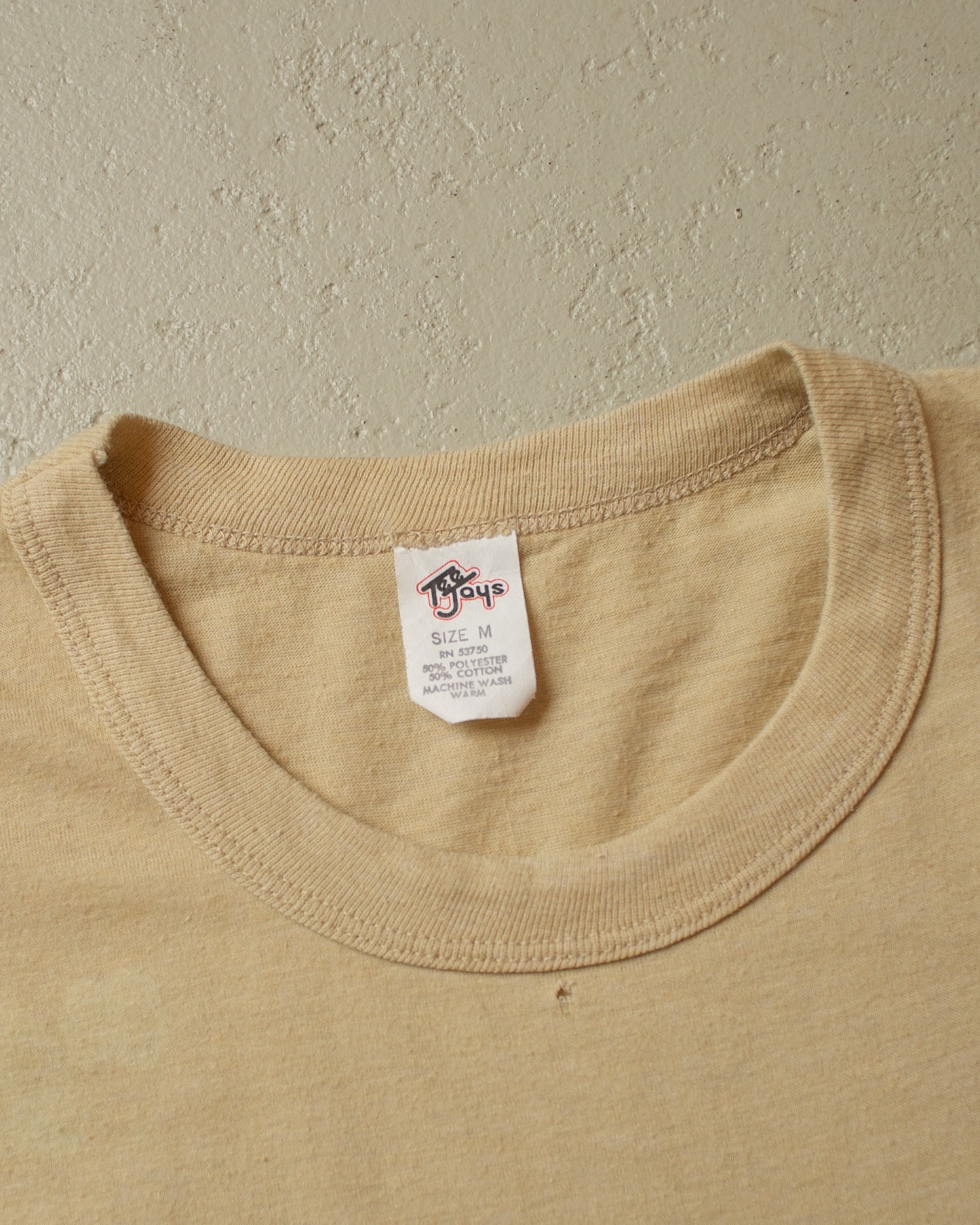 1980s Womens Old Fort Run Baby T-shirt beige - XS/S
