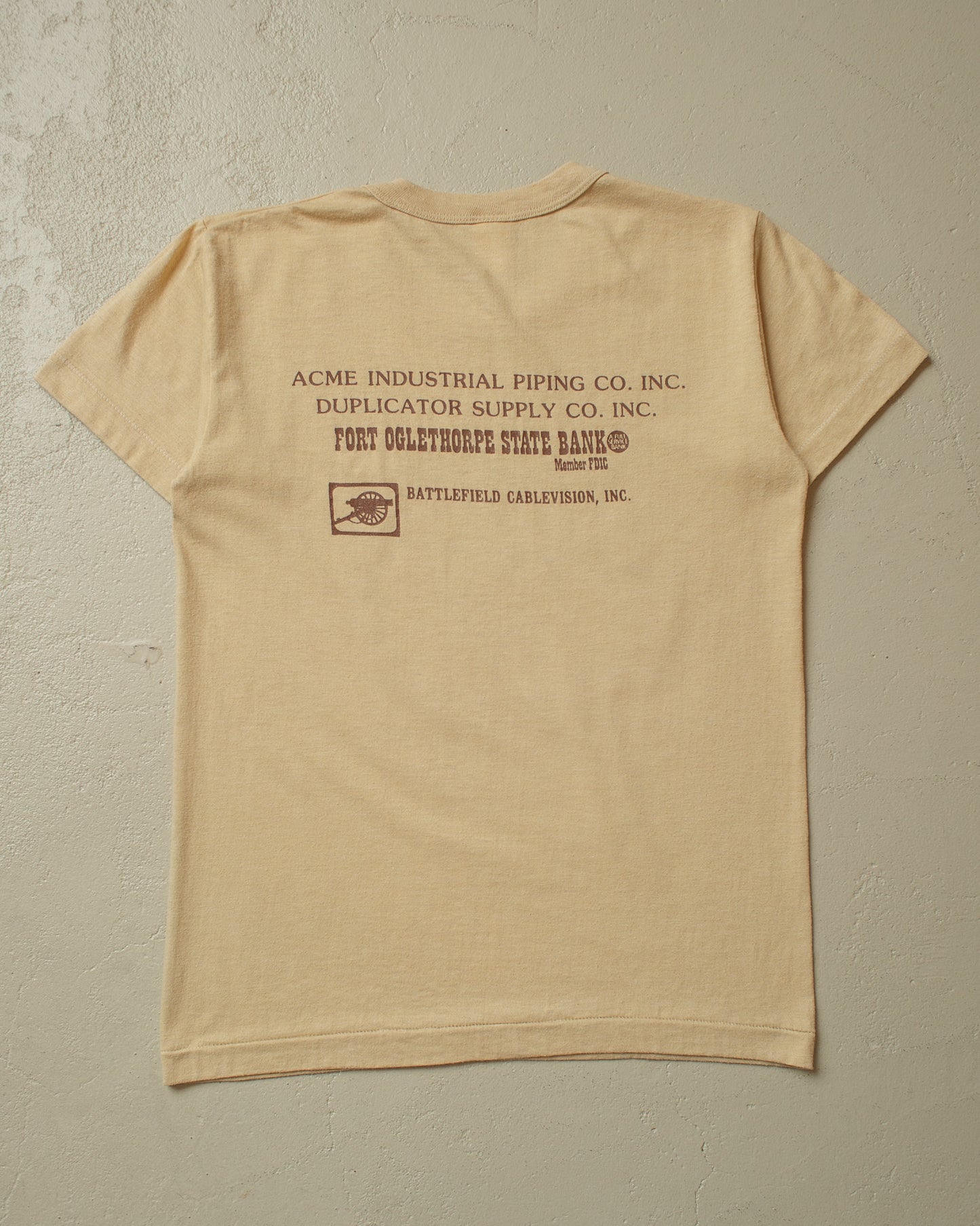 1980s Womens Old Fort Run Baby T-shirt beige - XS/S