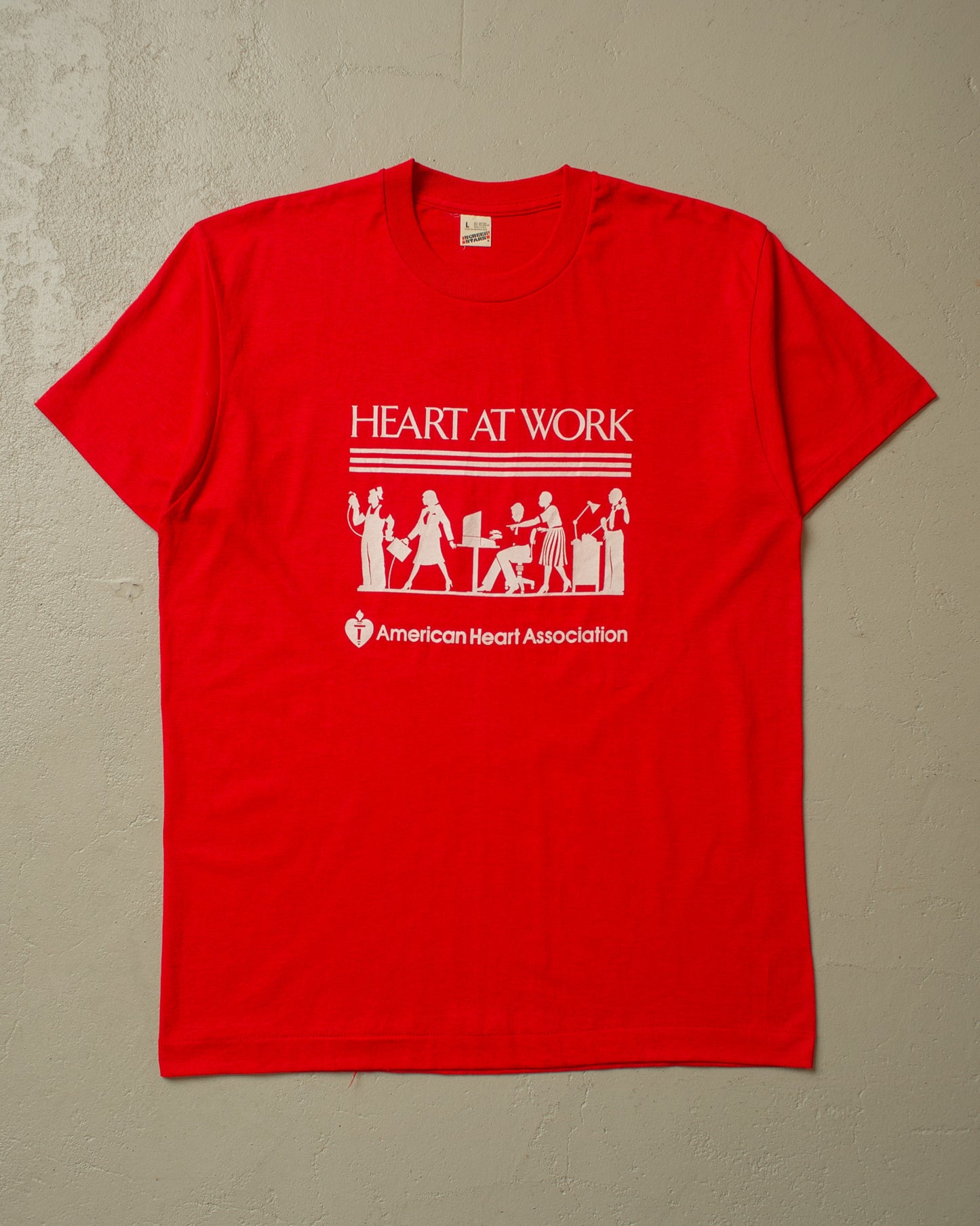1980s unworn American Heart Association T-shirt red - L