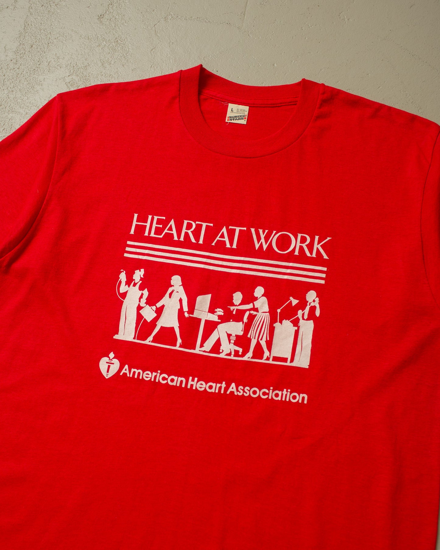 1980s unworn American Heart Association T-shirt red - L