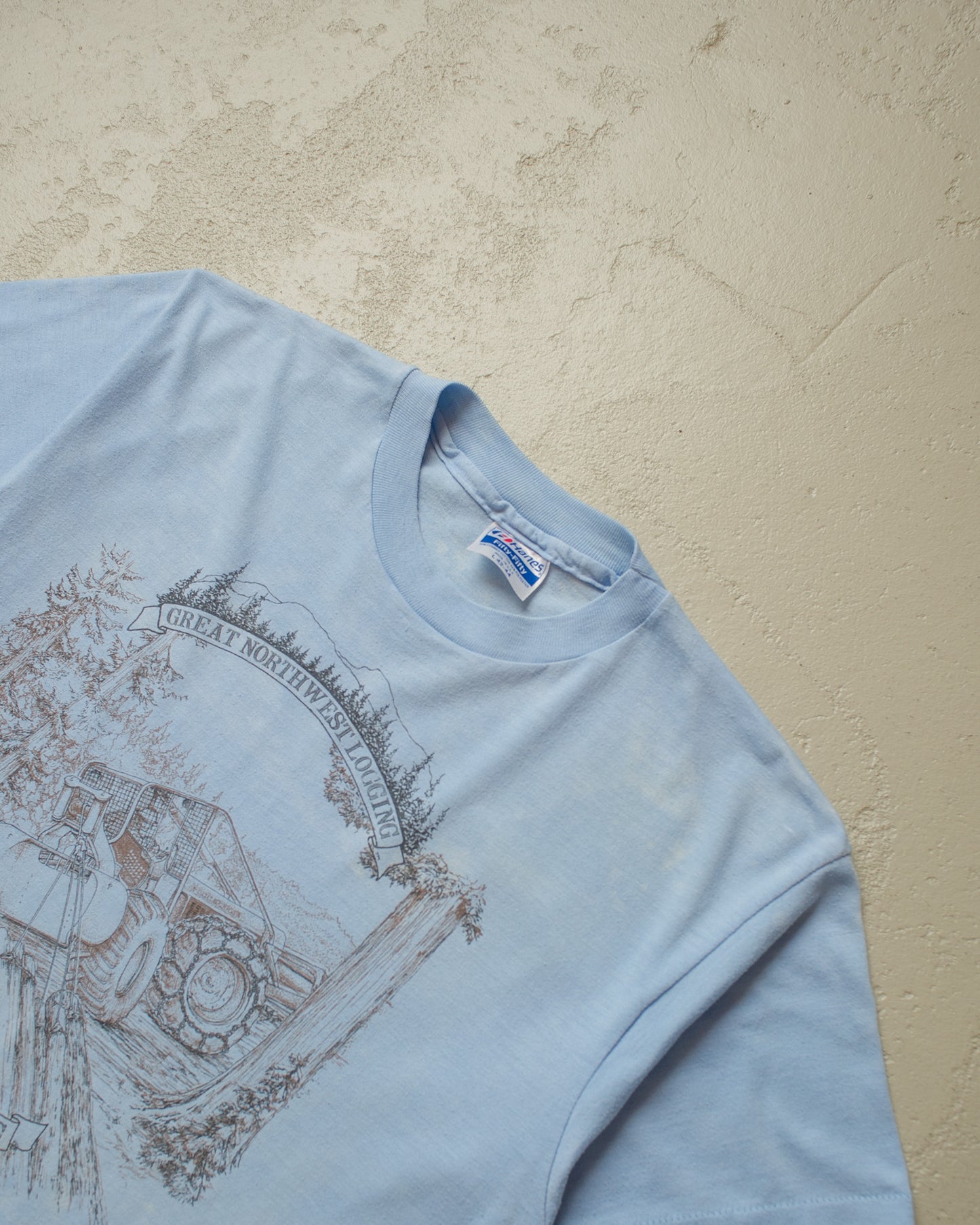 1980s Skidder Logging T-shirt blue - M