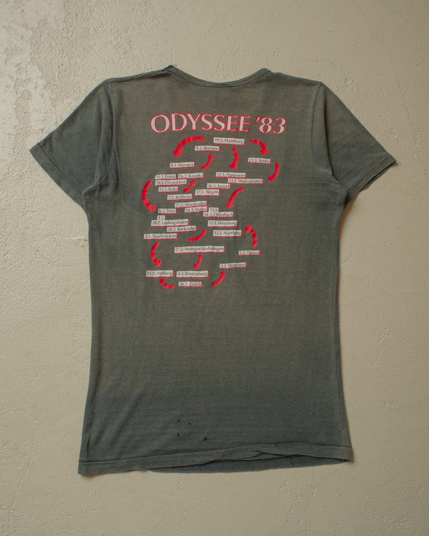 1983 Udo Lindenberg Odyssee Faded Tour T-shirt black - S