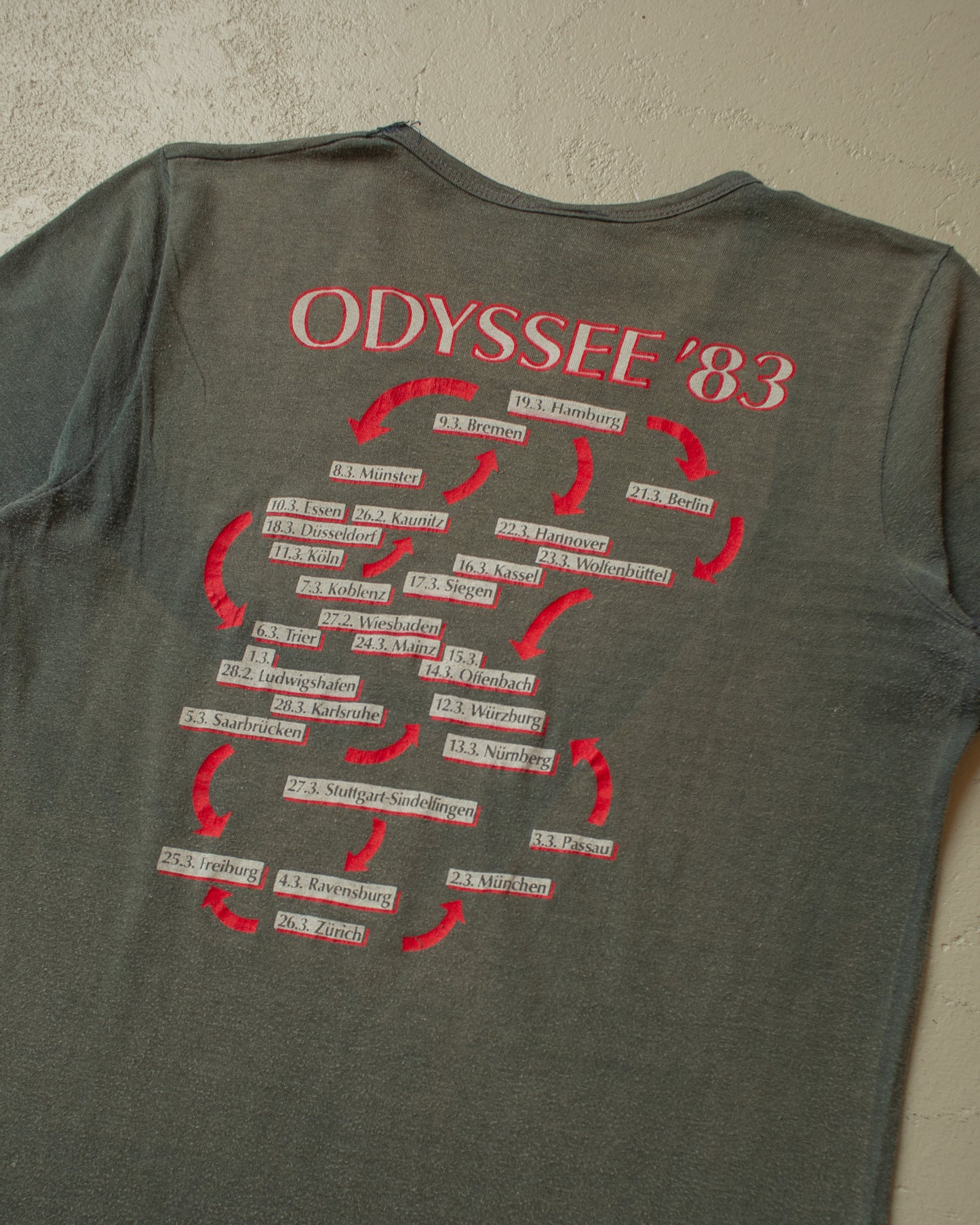 1983 Udo Lindenberg Odyssee Faded Tour T-shirt black - S