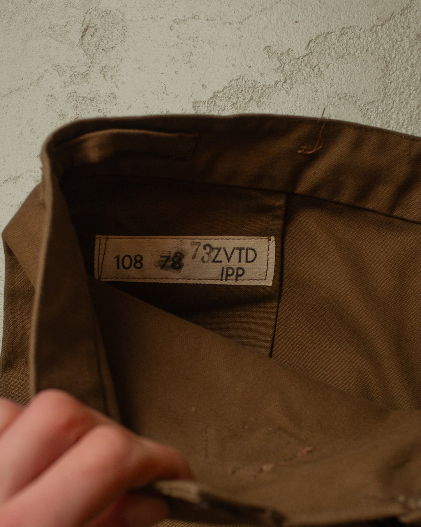 1940s/50s Deadstock French Railway FIshtail Canvas Pants brown - W41 L28