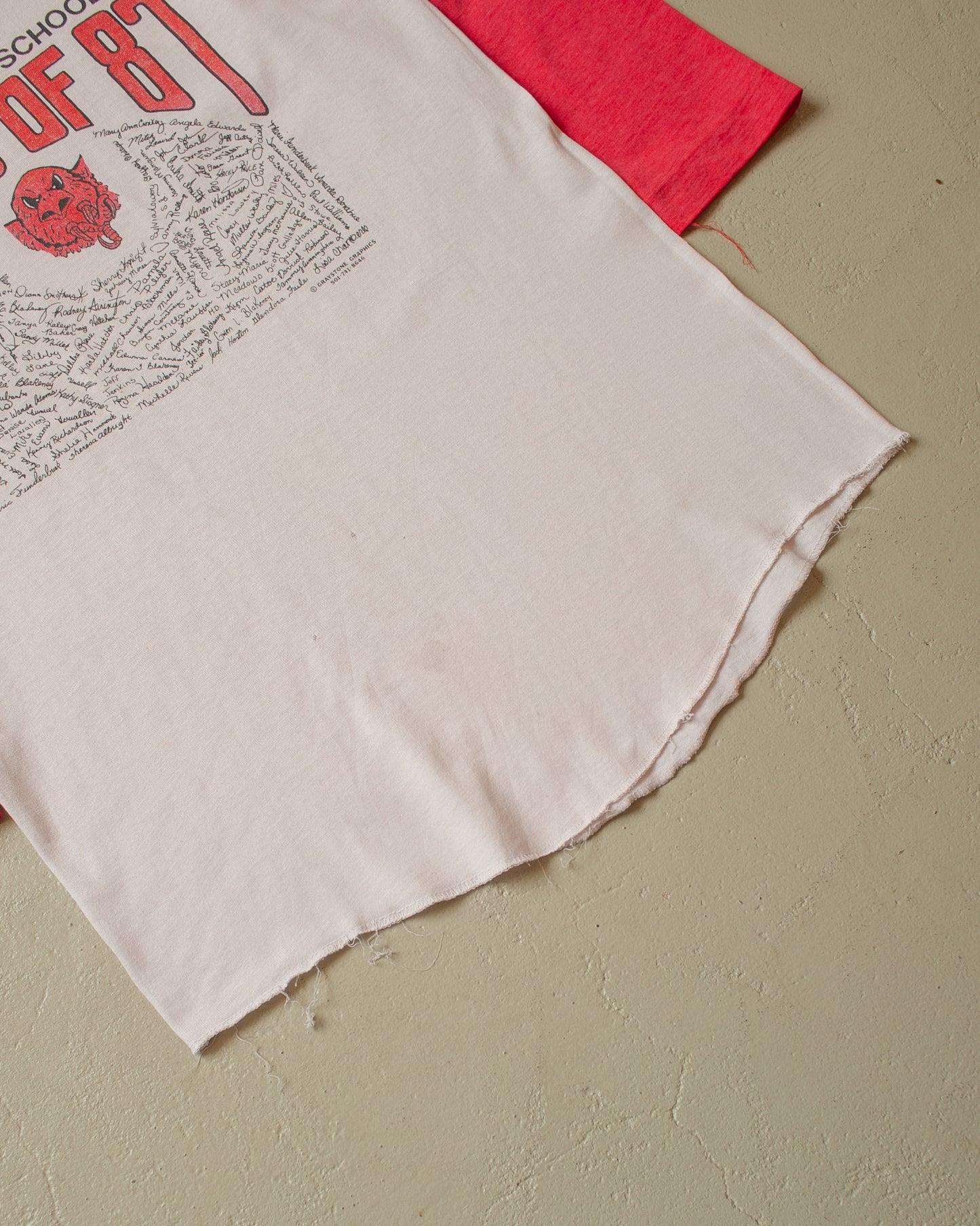 1987 stained Central High School 3/4 Sleeve Shirt - S