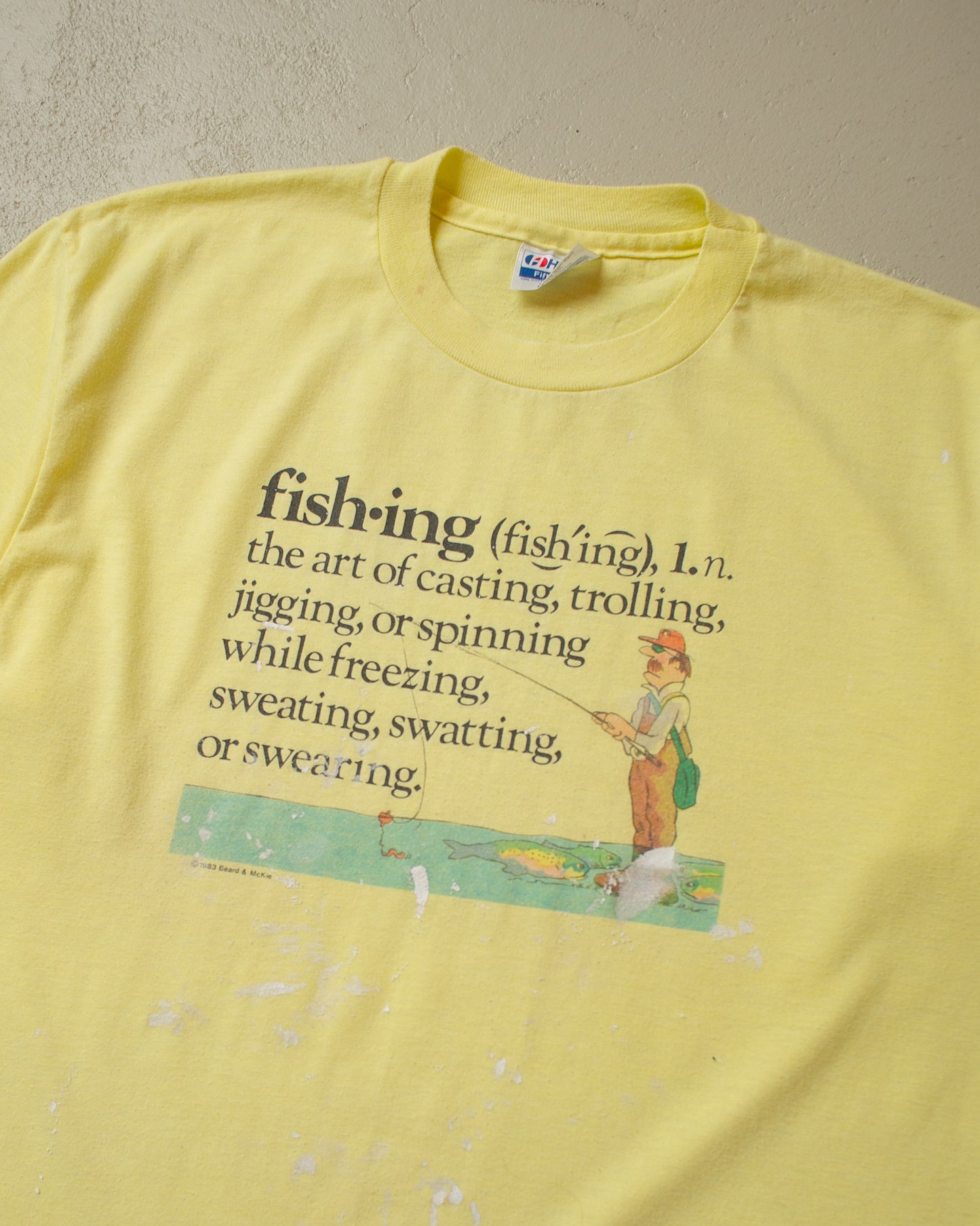 1980s Painter Fishing T-shirt yellow - L
