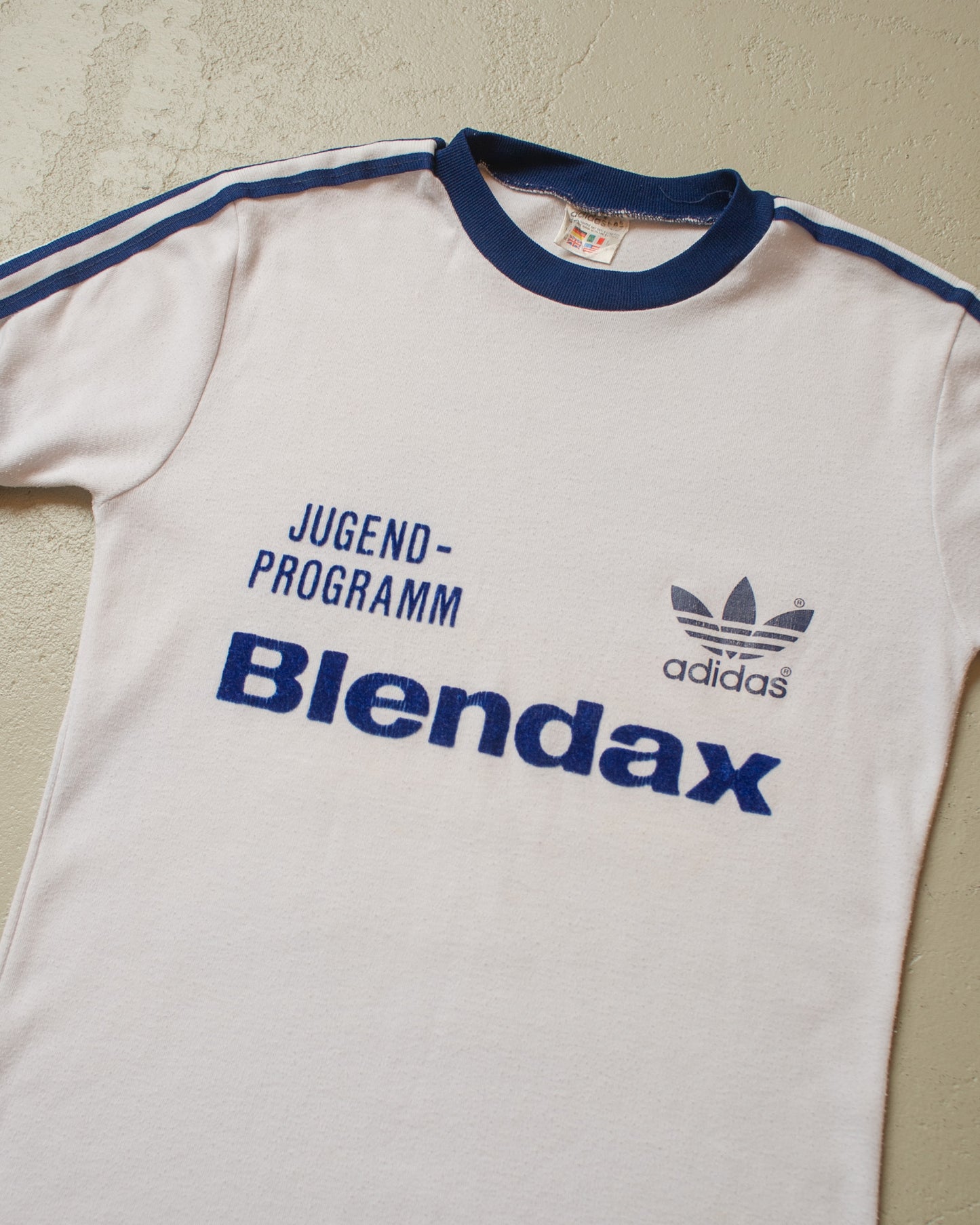 1980s Adidas Blendax Ringer T-shirt white - XS/S