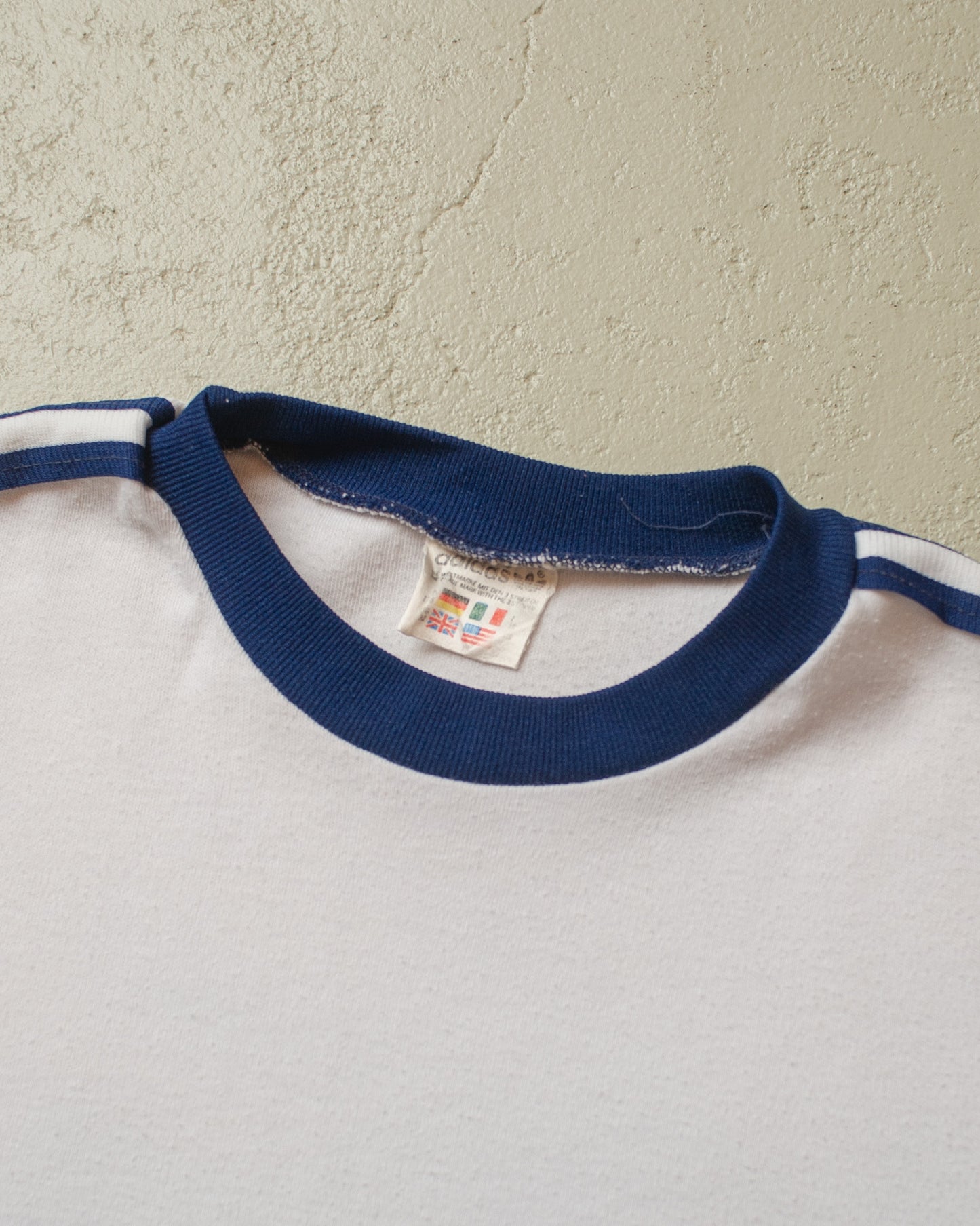 1980s Adidas Blendax Ringer T-shirt white - XS/S