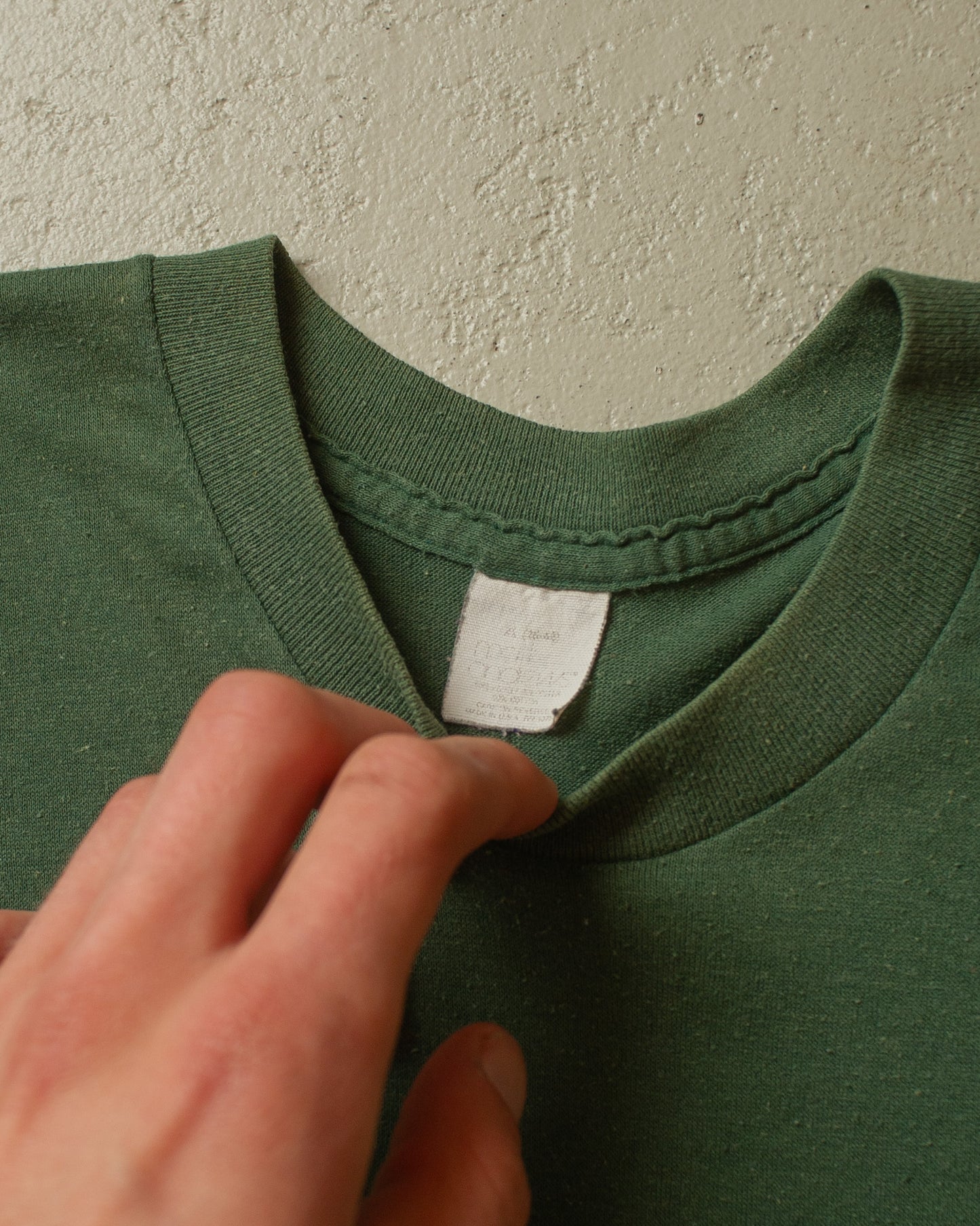 1980s Selvedge Pocket T-shirt green - M/L