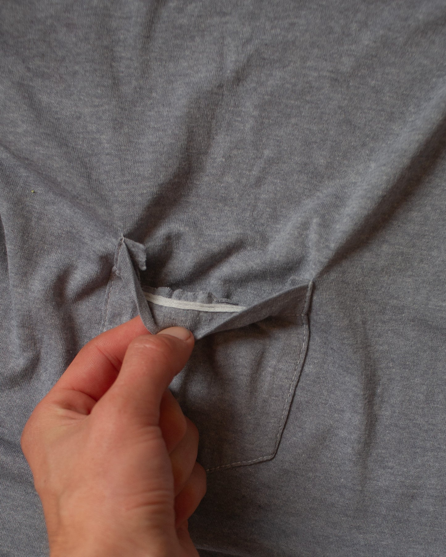 1980s Selvedge Pocket T-shirt grey - L