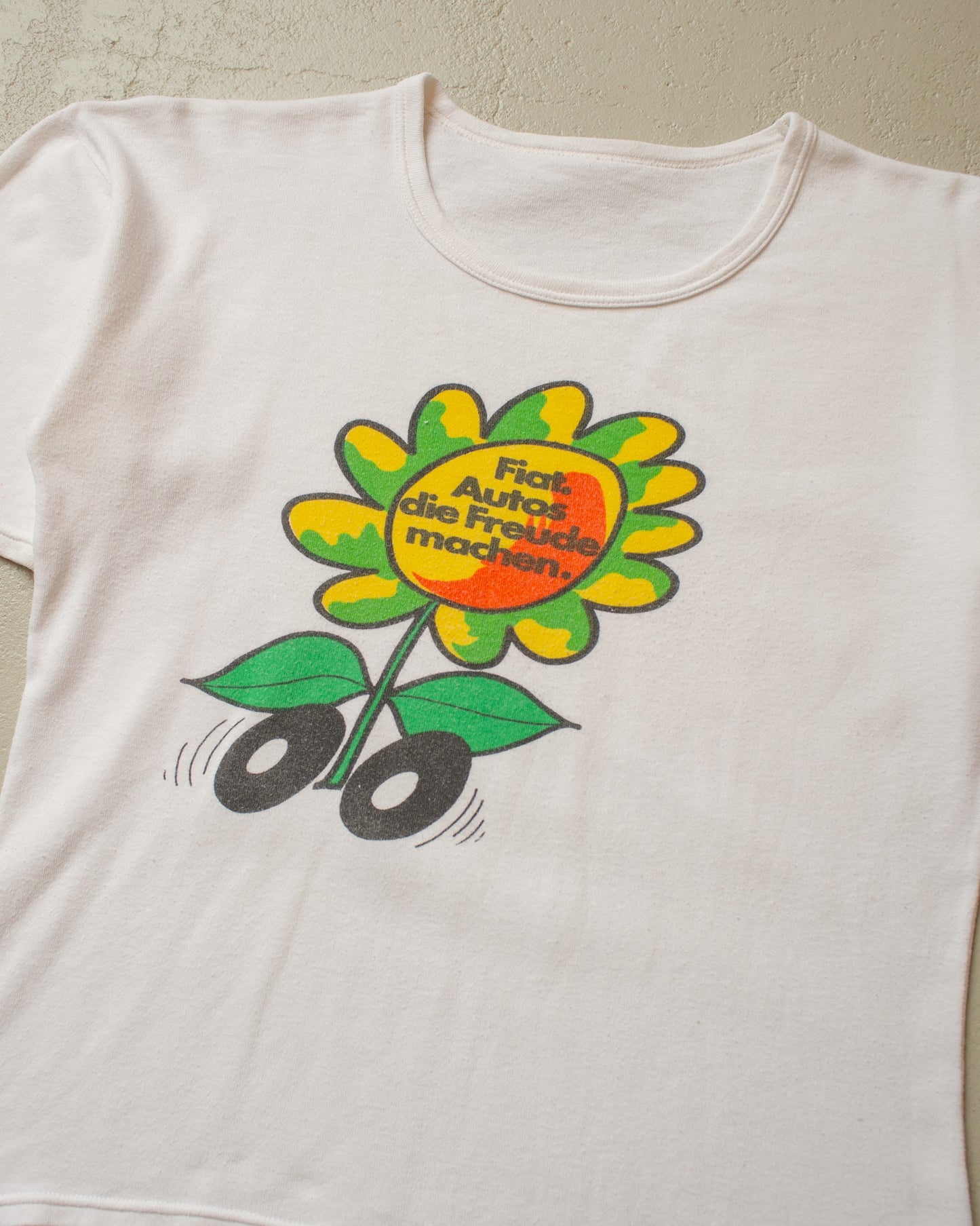 1970s Fiat Car T-shirt white - S/M