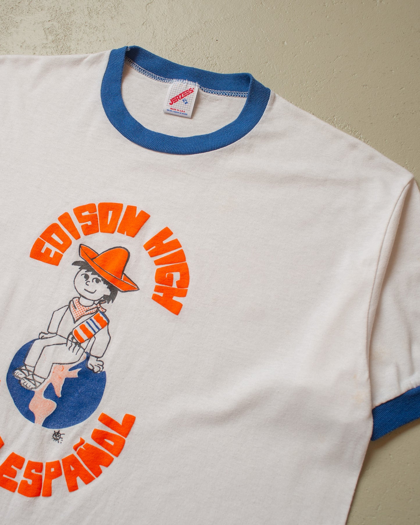 1980s Club Espanol Ringer T-shirt white - L