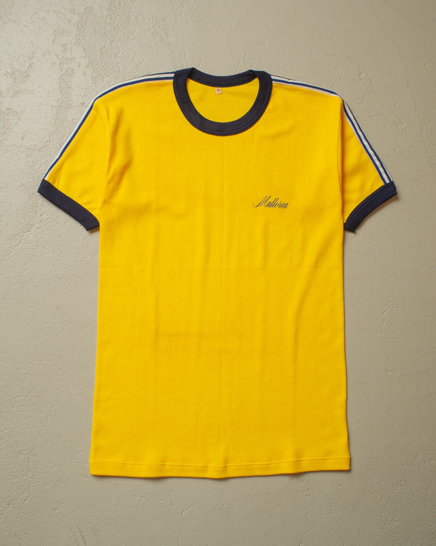 1970s unworn Mallorca Ringer T-shirt yellow - S/M