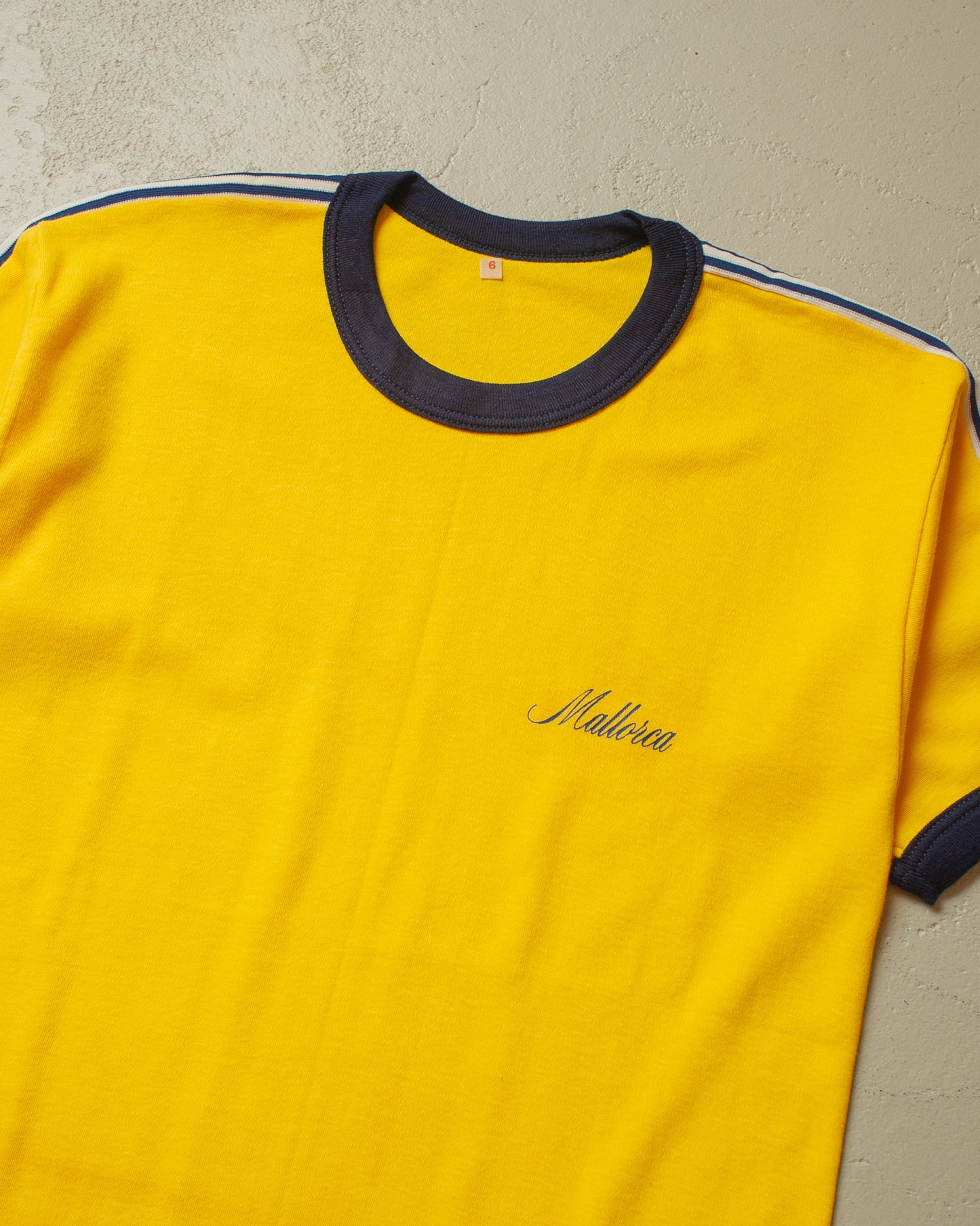 1970s unworn Mallorca Ringer T-shirt yellow - S/M