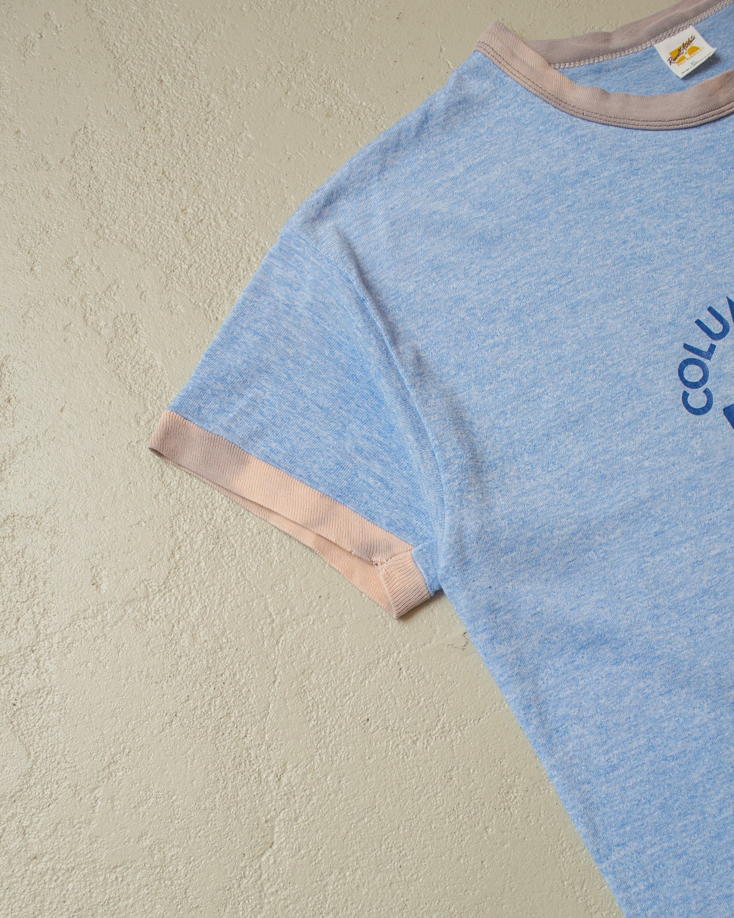 1970s Russell Columbus Ivy Tech Ringer T-shirt blue - XL