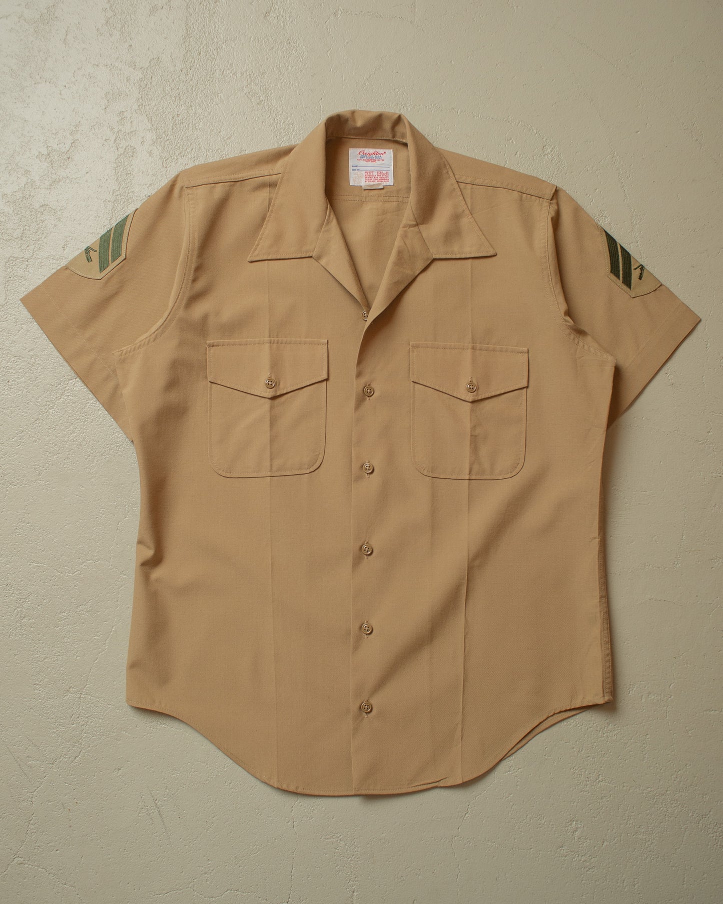 1970s Creighton USMC Shirt beige - L