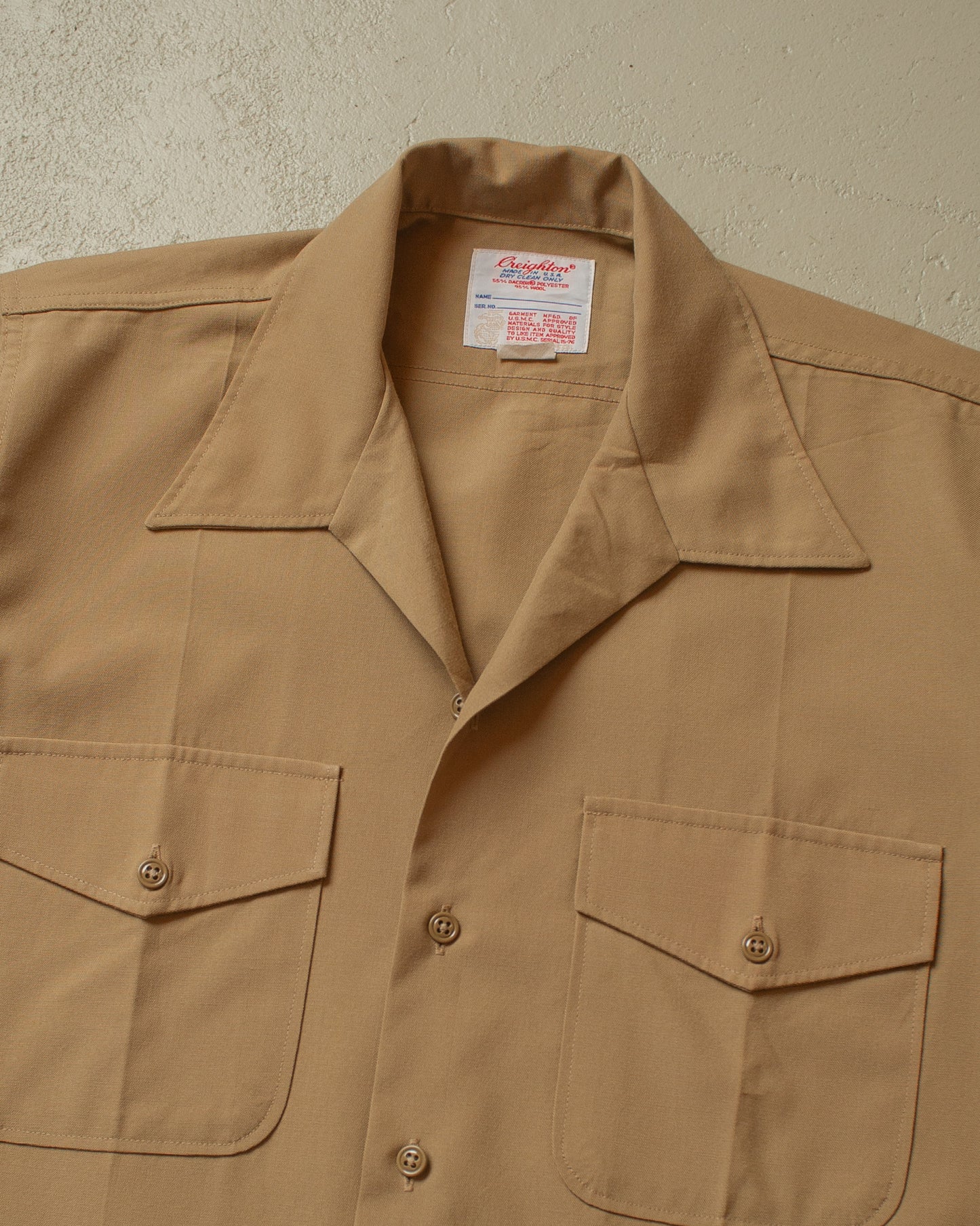 1970s Creighton USMC Shirt beige - L