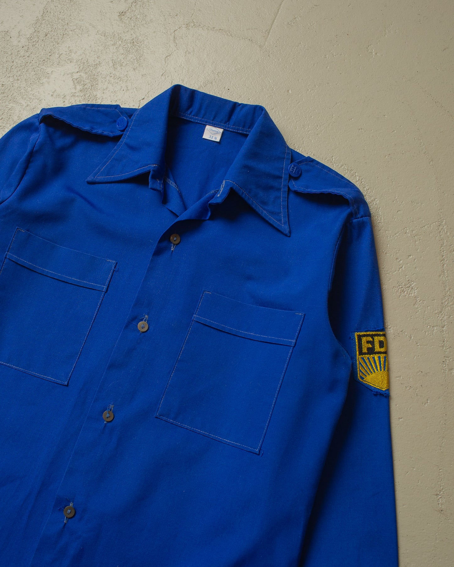 1970s/80s Freie Deutsche Jugend Shirt blue - S/M