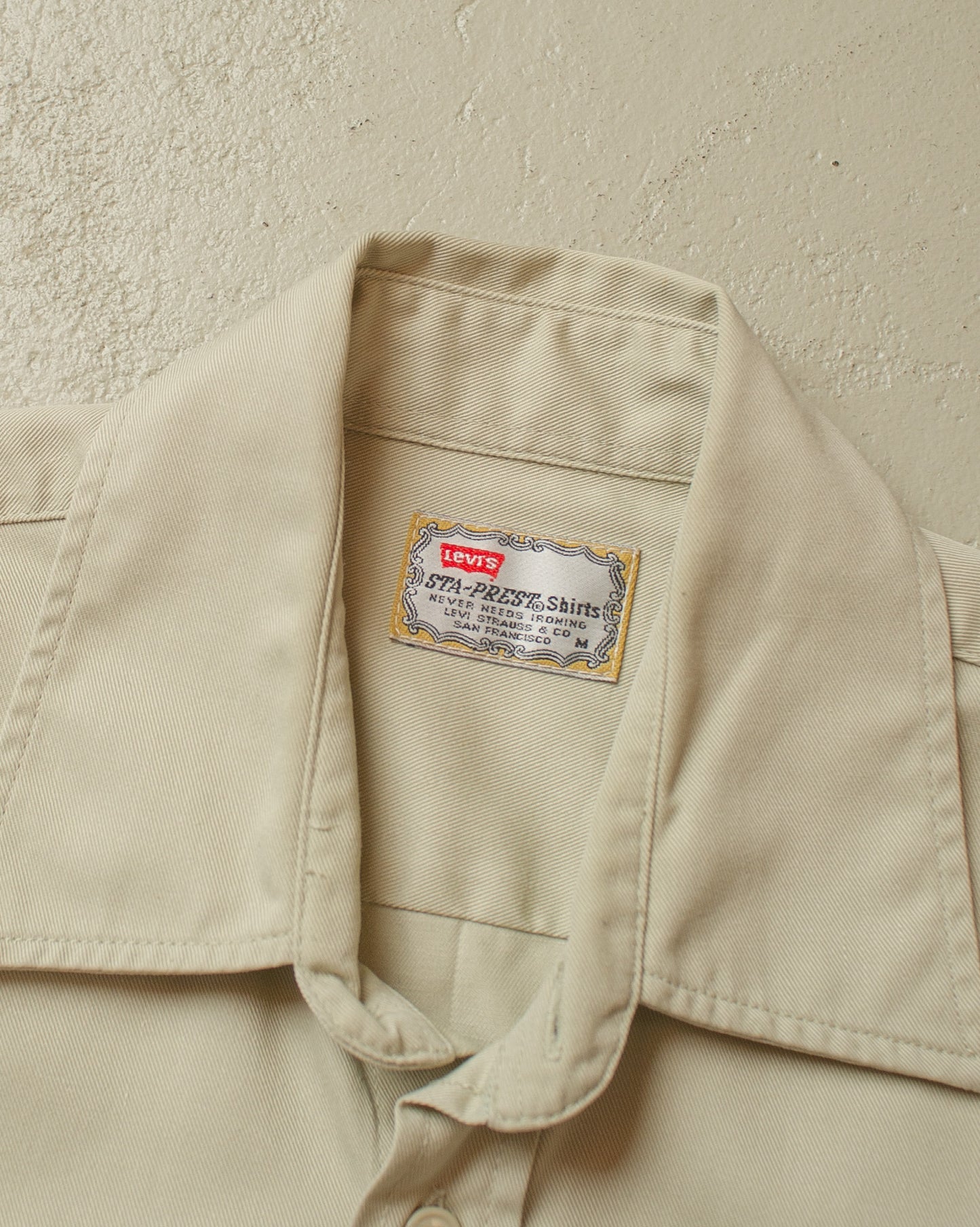 1970s Levi´s Sta-Prest Shirt beige - M