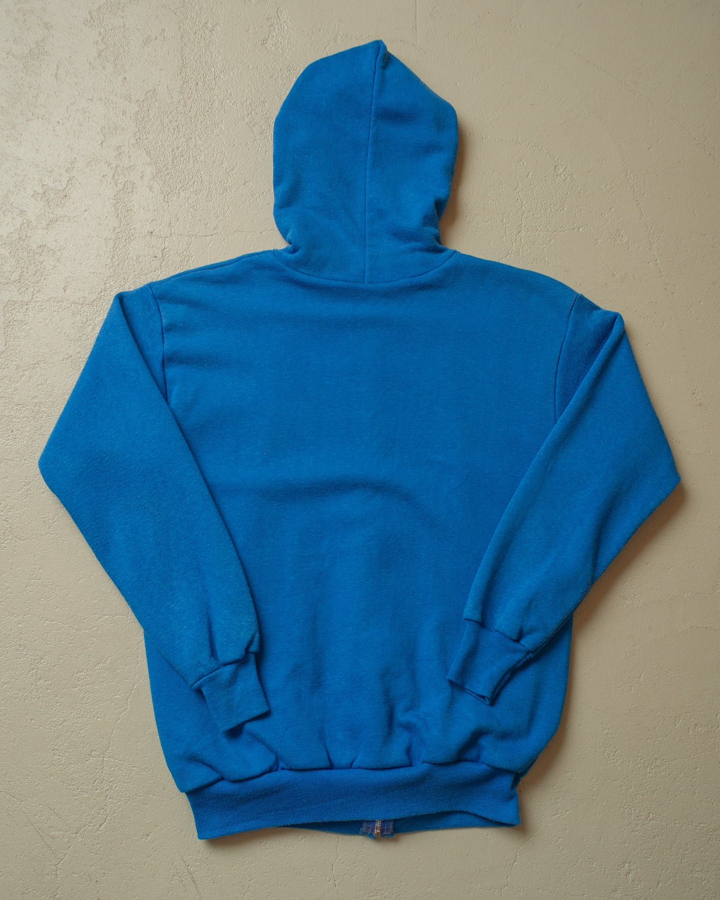 1960s Thermal Zip Up Hoodie blue - M