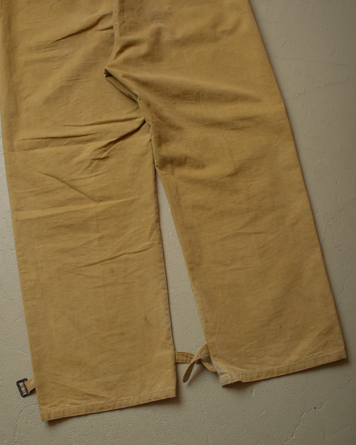 1930s/40s French Light Work Pants beige - W43 L29