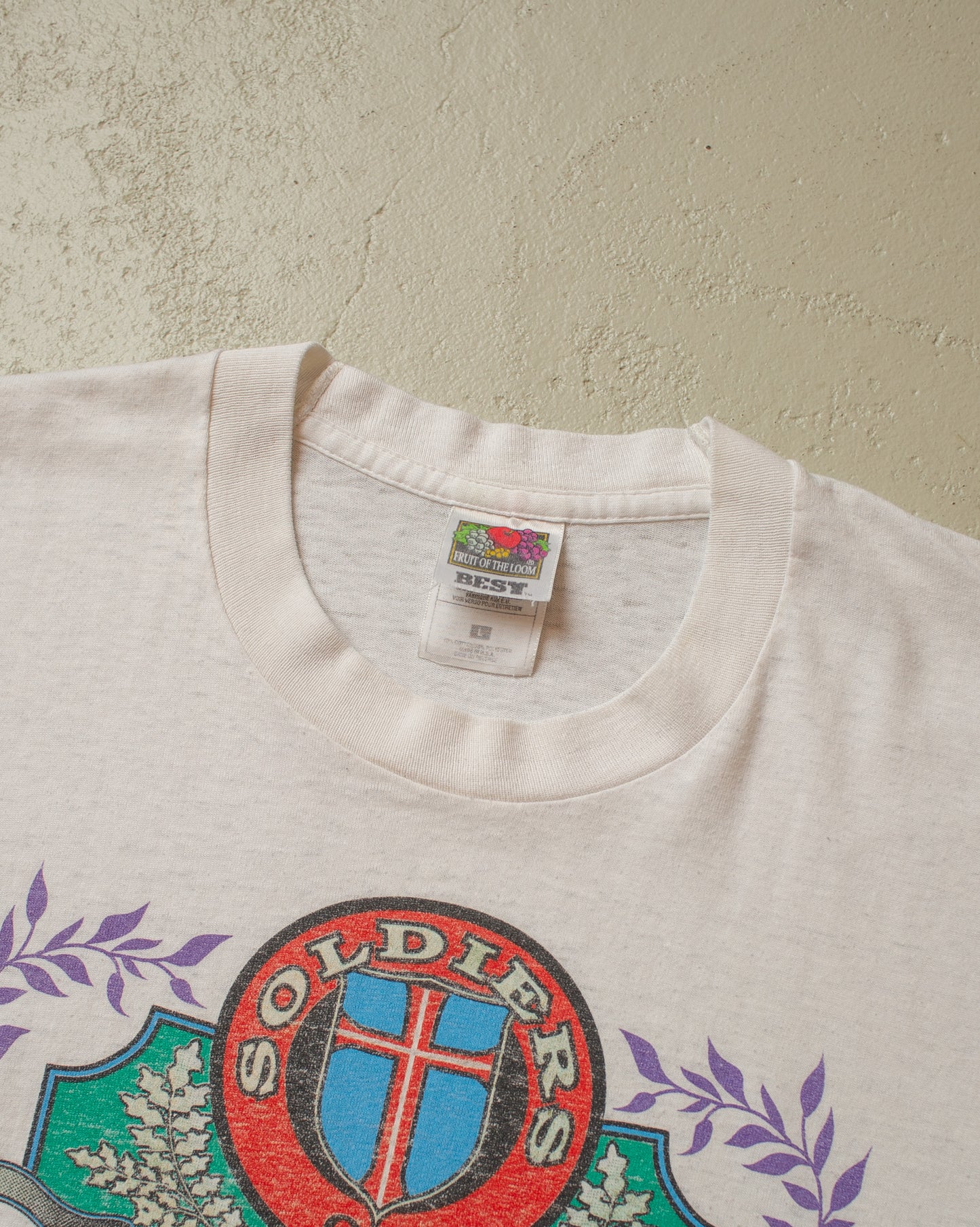 1990s distressed "Soldiers of Christ" T-shirt white - L