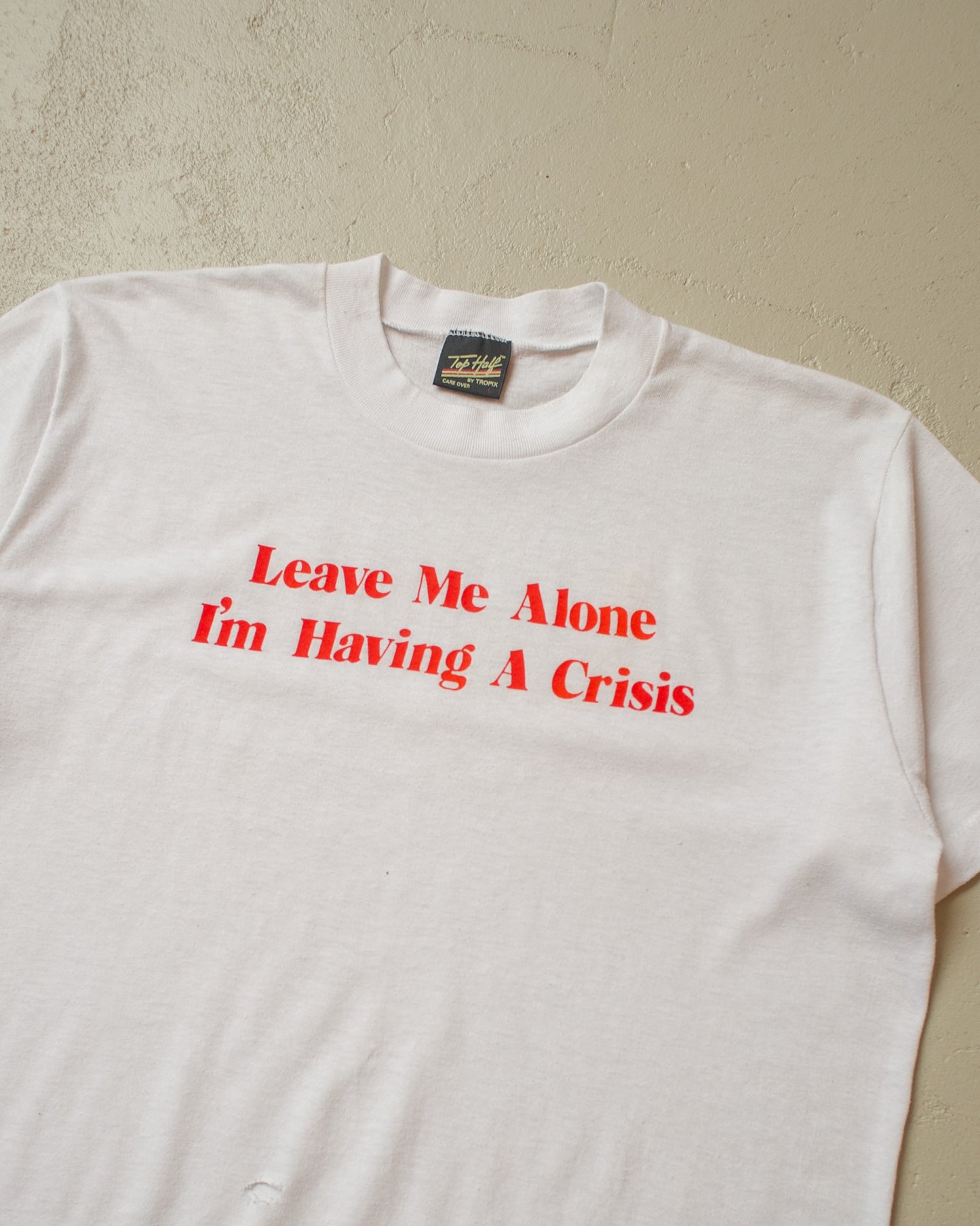 1980s "Having a Crisis" T-shirt white - M