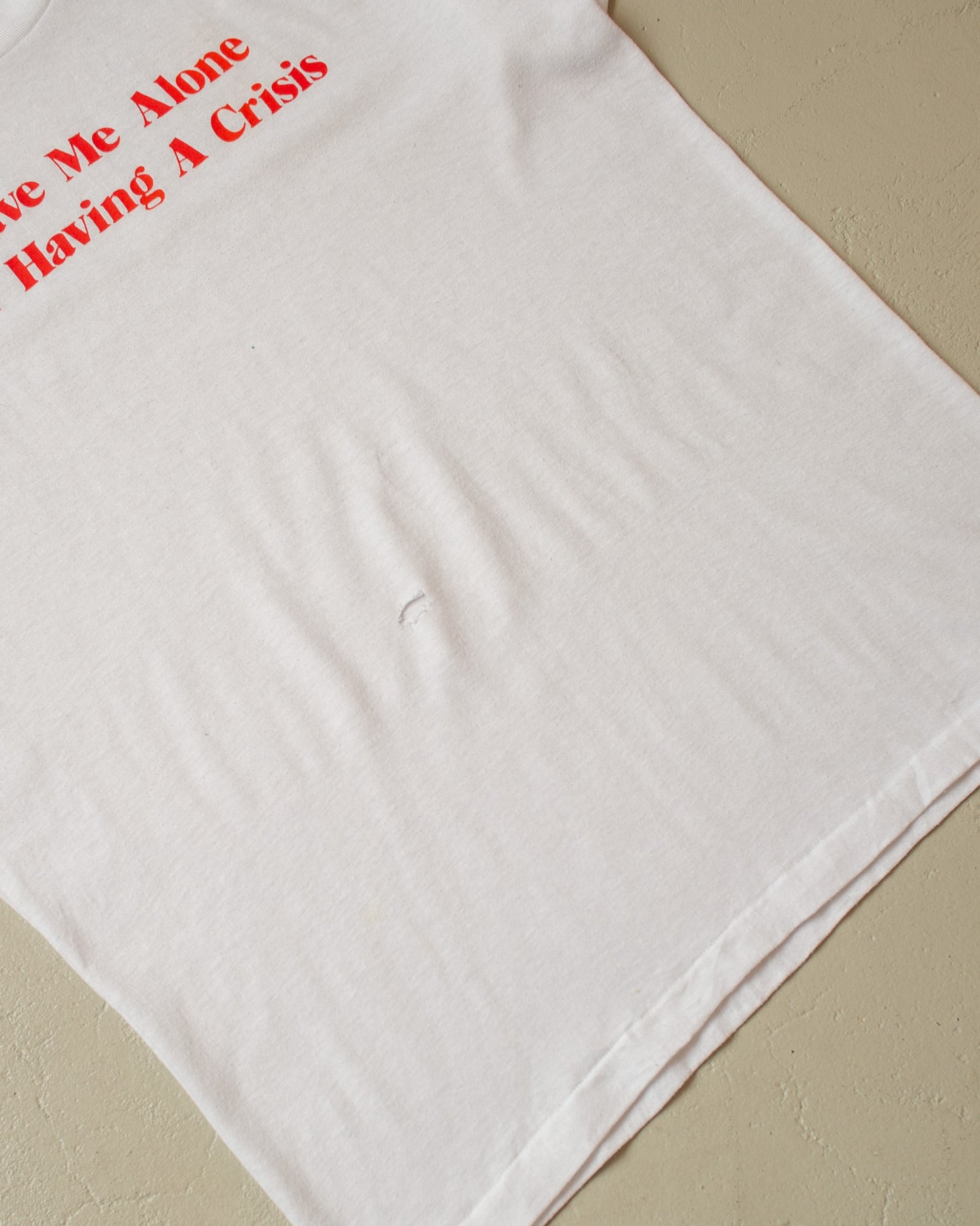 1980s "Having a Crisis" T-shirt white - M