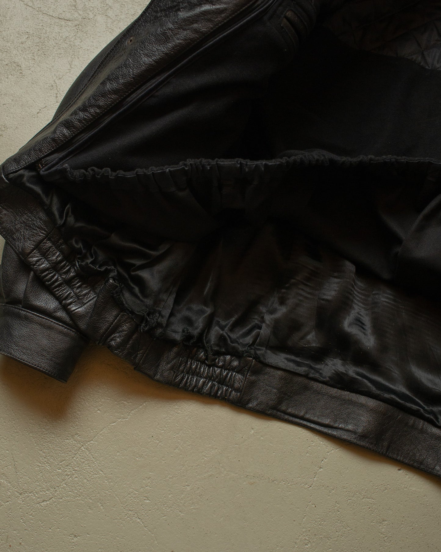 1990s Polizei Leather Bomber Jacket black - XL