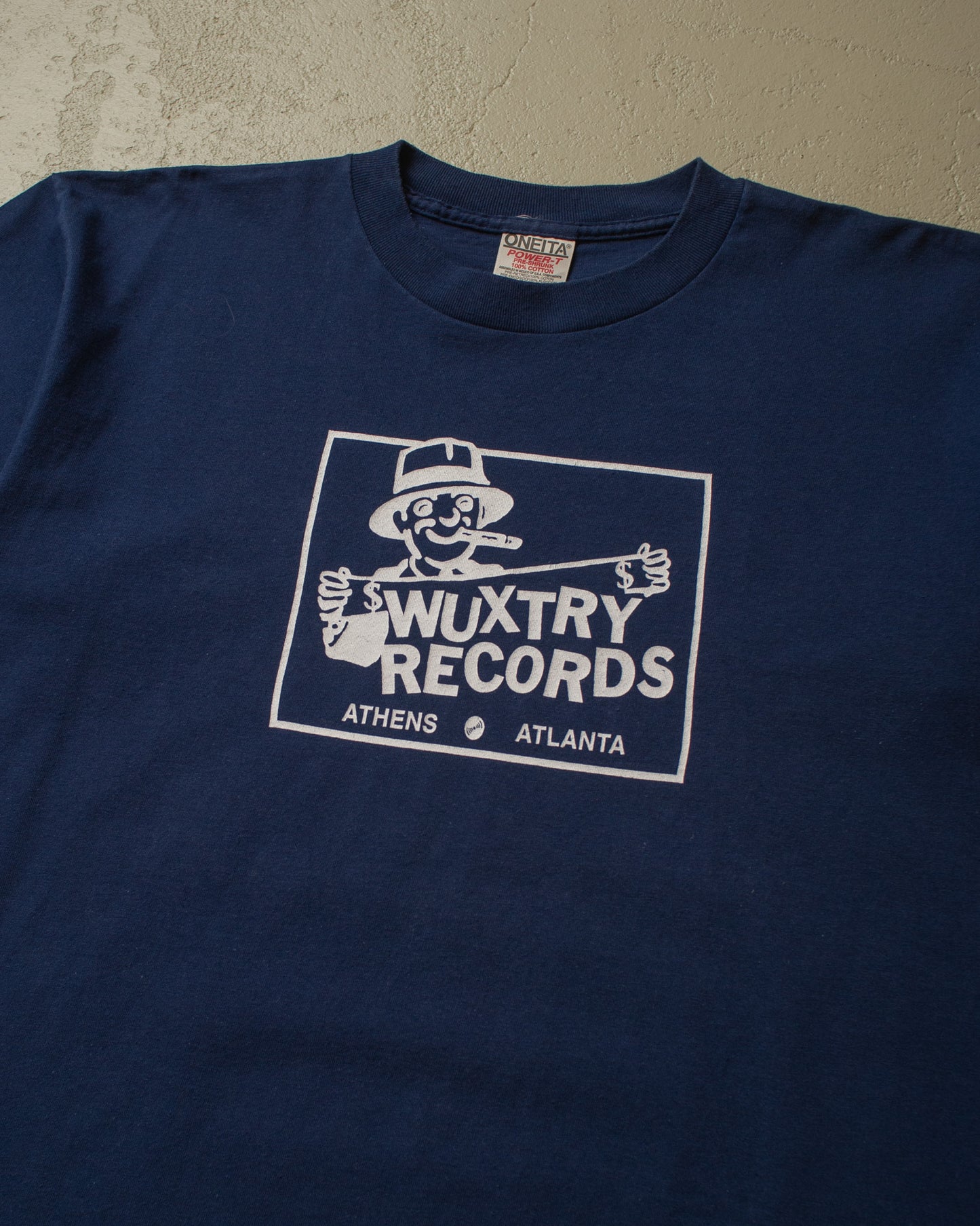 1990s Wuxtry Records Atlanta T-shirt navyblue - L/XL