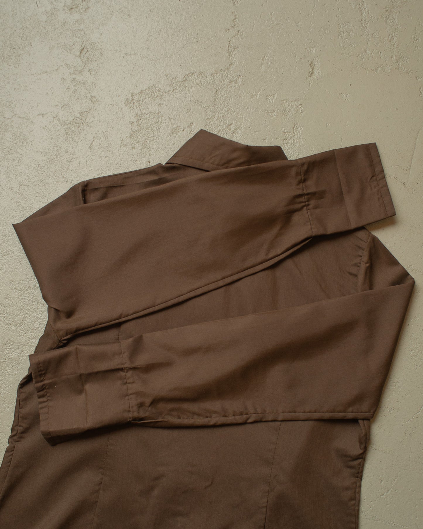 1960s/70s Womens Point Collar Blouse brown - M