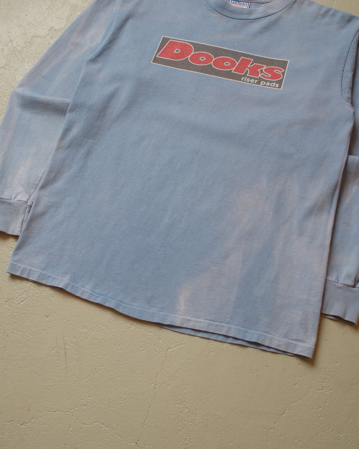 1990s Sunfaded Dooks Riser Pads (Shortys) Longsleeve blue - M/L