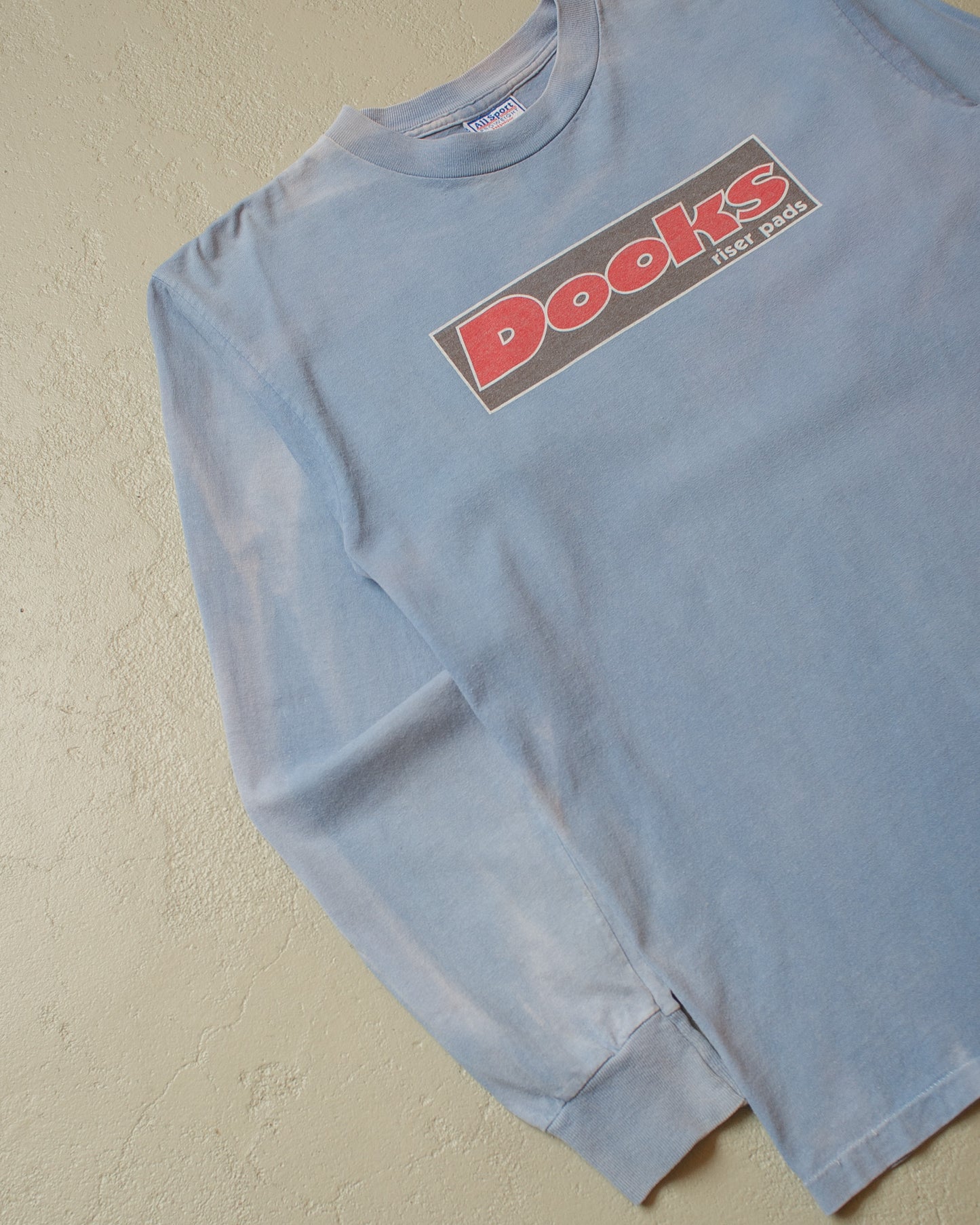 1990s Sunfaded Dooks Riser Pads (Shortys) Longsleeve blue - M/L