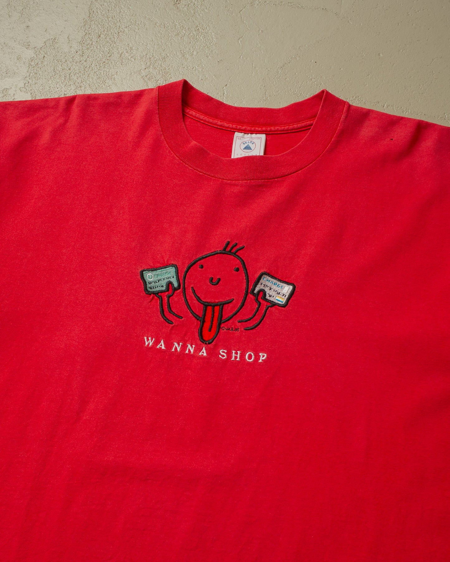 1990s "Wanna Shop" Credit Card Promo T-shirt red - XL